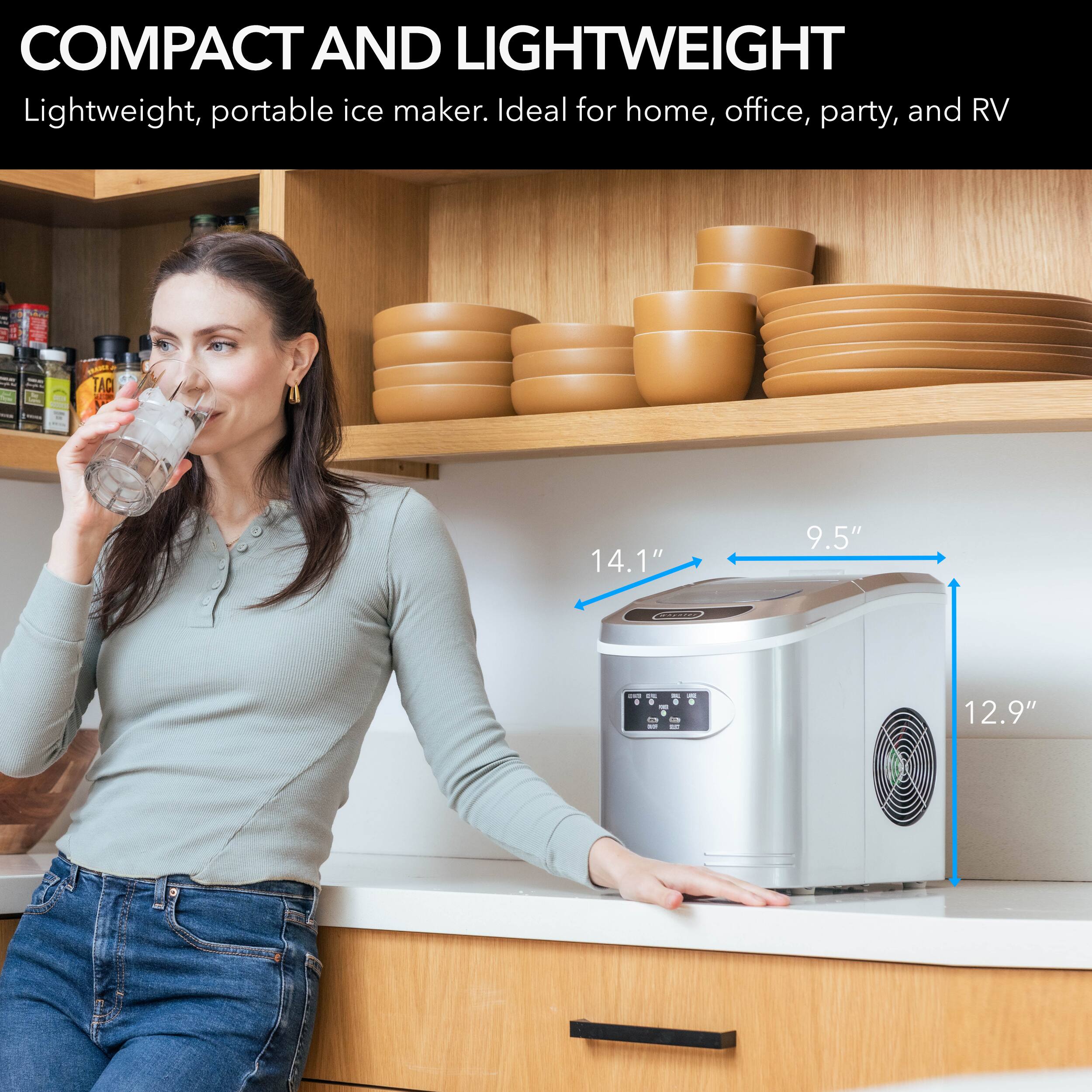 Alt View 16. Whynter - 27-Lb. Compact Portable Icemaker - Metallic Silver.