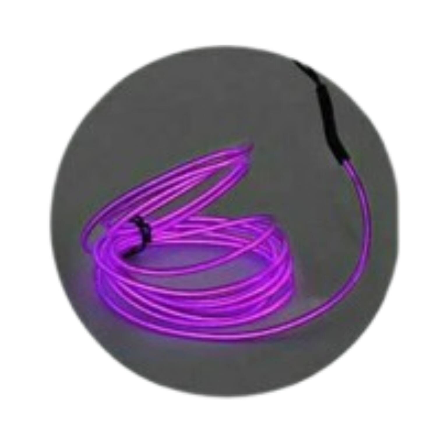 Left. Home Collection - 13.12Ft Battery Powered Neon LED EL Wire String Light Purple - Purple.