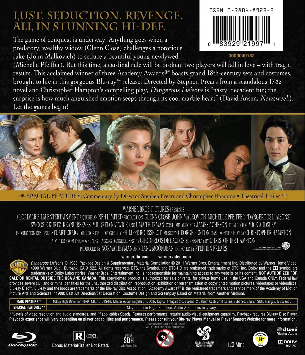 Back. Dangerous Liaisons [Blu-ray].