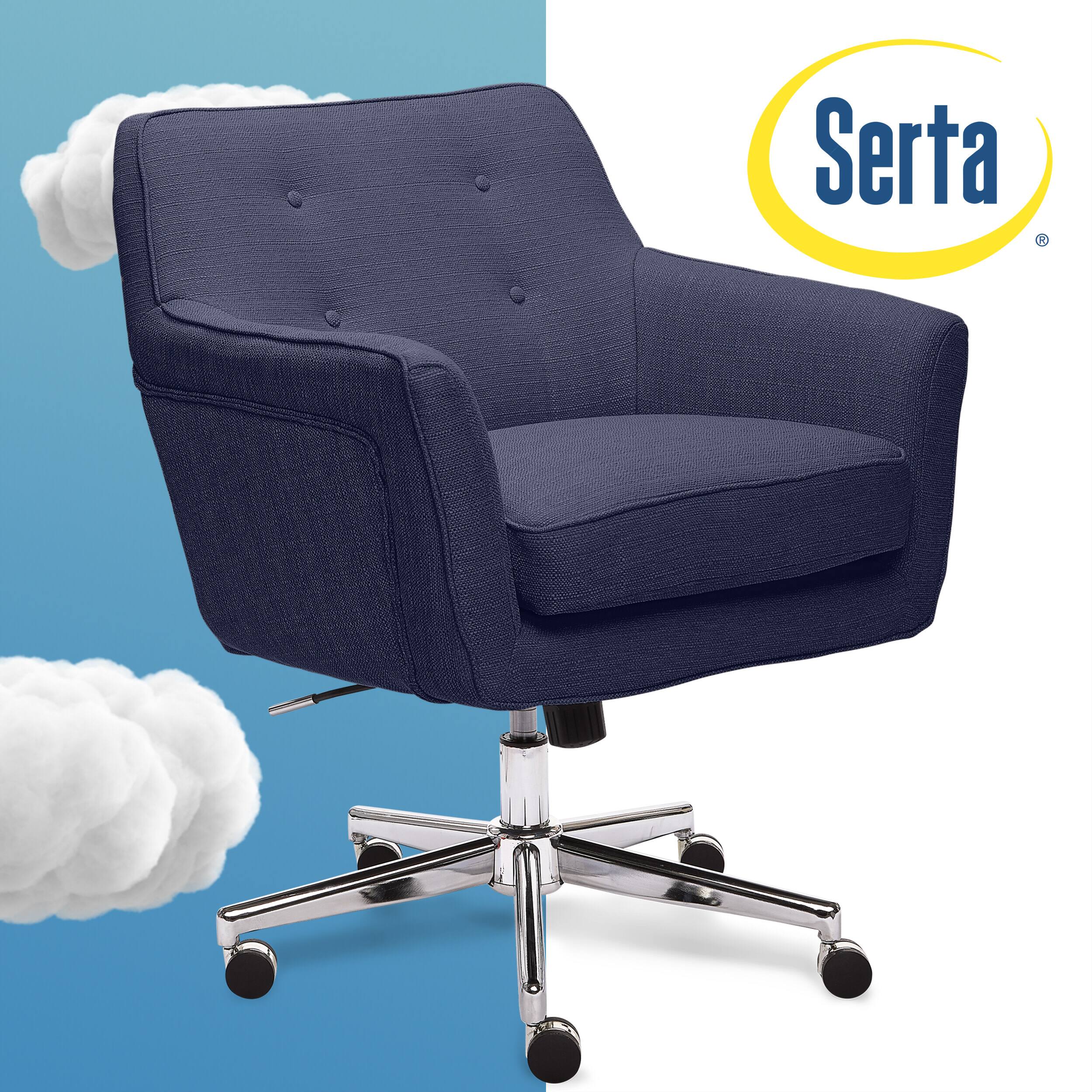 Alt View 11. Serta - Ashland Memory Foam & Twill Fabric Home Office Chair - Blue.