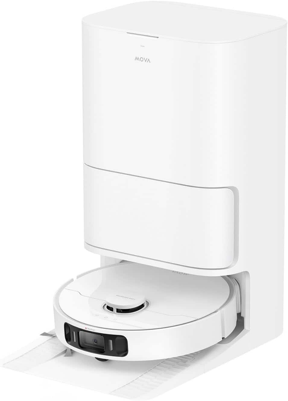 Front. MOVA - S20 Ultra Robot Vacuum Mop Cleaner white, 8300Pa Suction,Auto Hot Water Wash/Dry,Self Empty&Refilling,Voice&App Control - White.