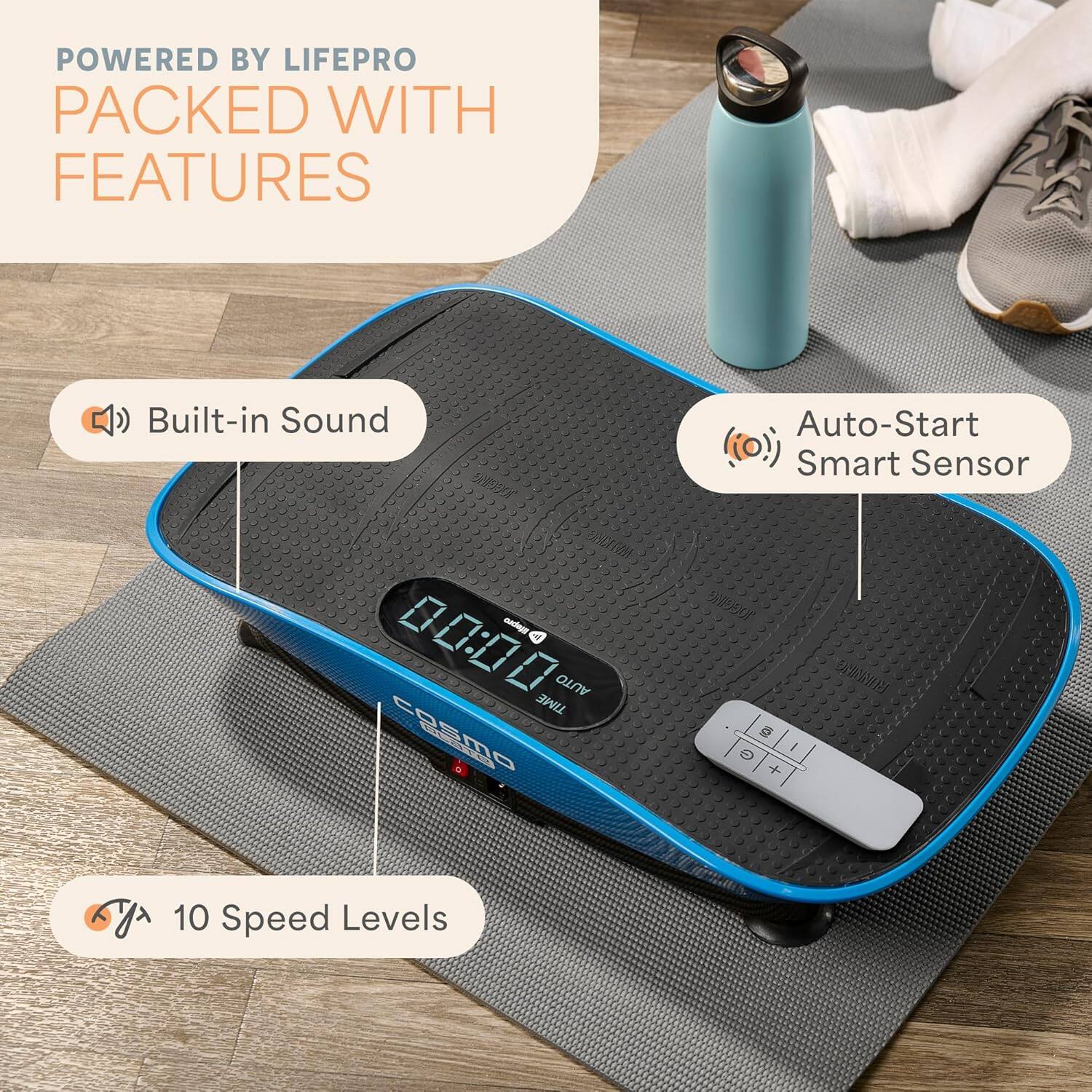 POWERED BY LIFEPRO  
PACKED WITH FEATURES  

- Built-in Sound  
- Auto-Start Smart Sensor  
- 10 Speed Levels