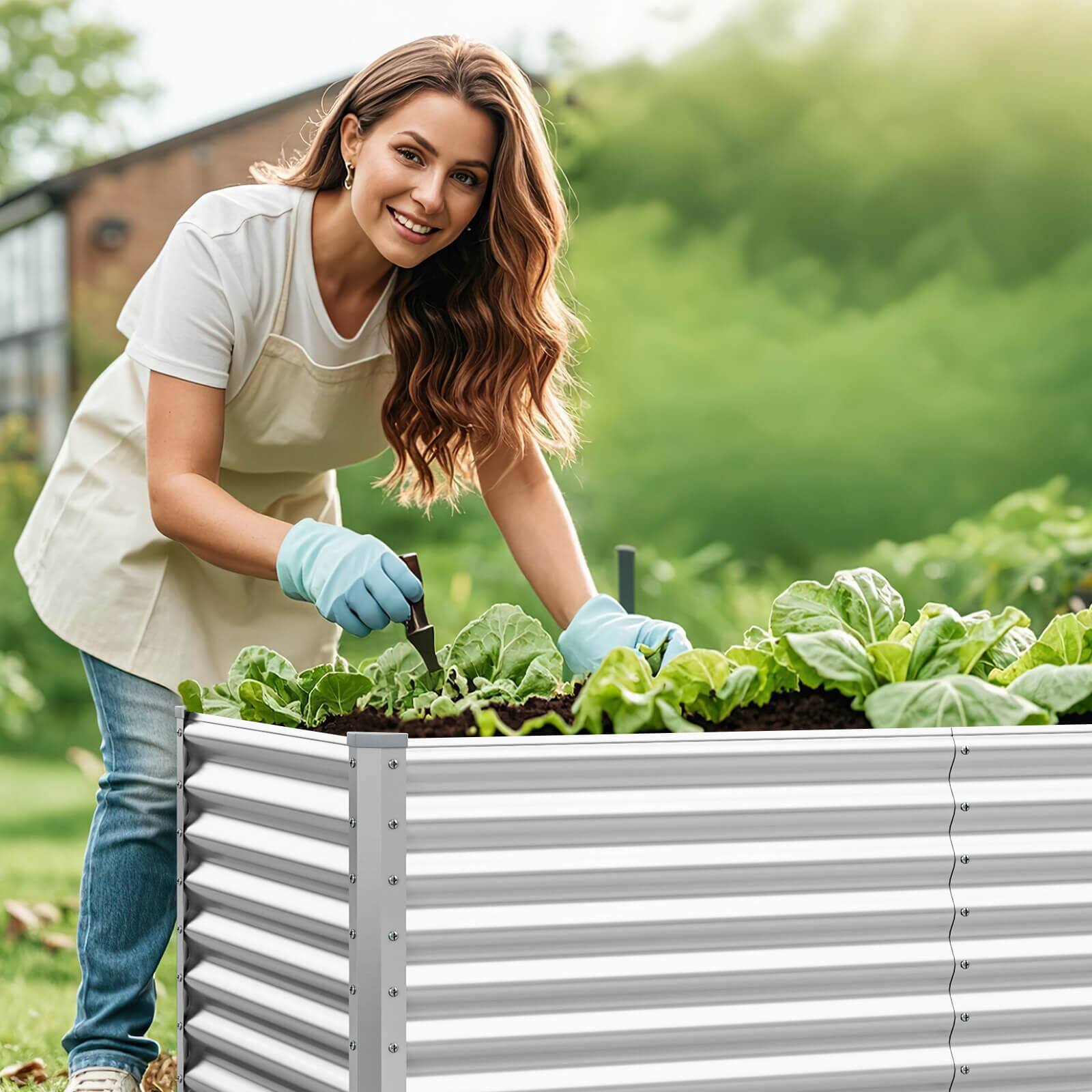Alt View 3. Costway - Costway Raised Garden Bed Large Metal Planter Box Kit for Vegetable Herb 6' x 3' x 2' - Silver.