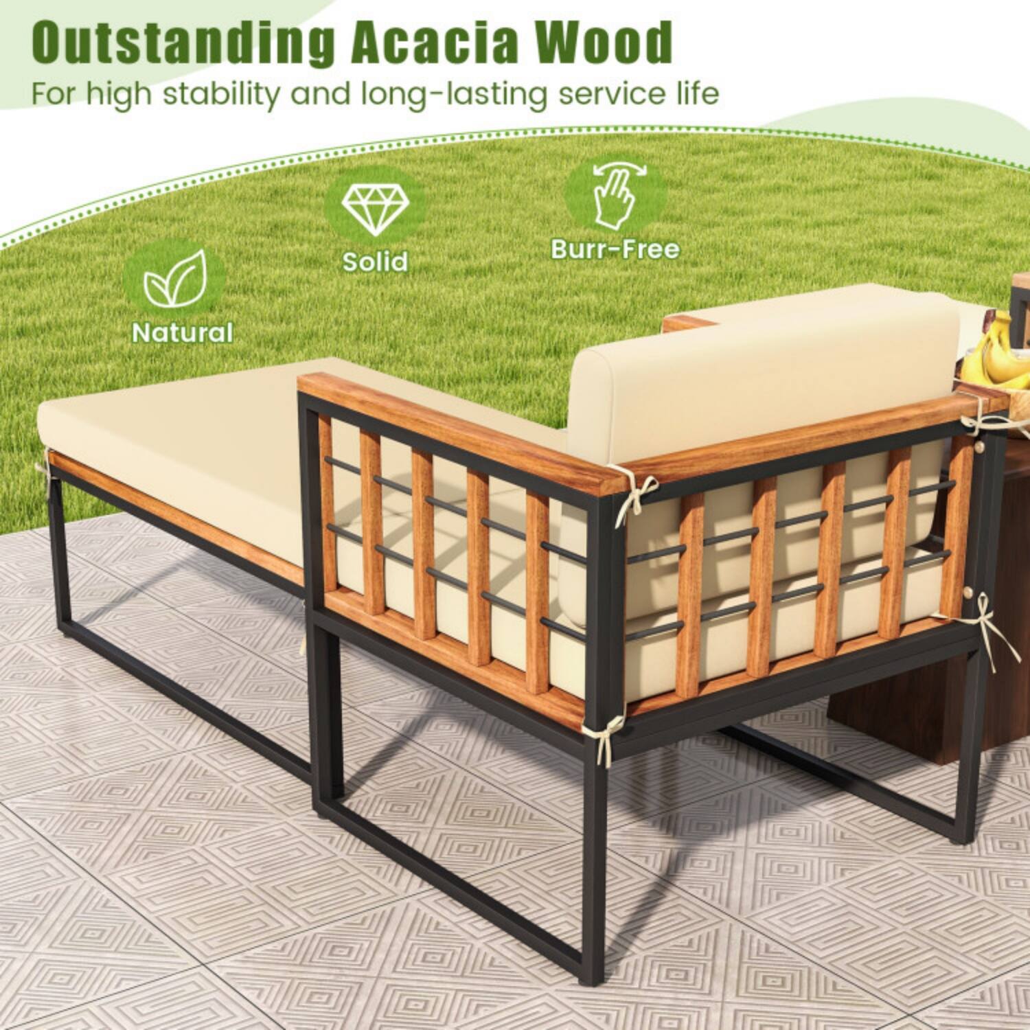 Outstanding Acacia Wood  
For high stability and long-lasting service life  

- Natural  
- Solid  
- Burr-Free