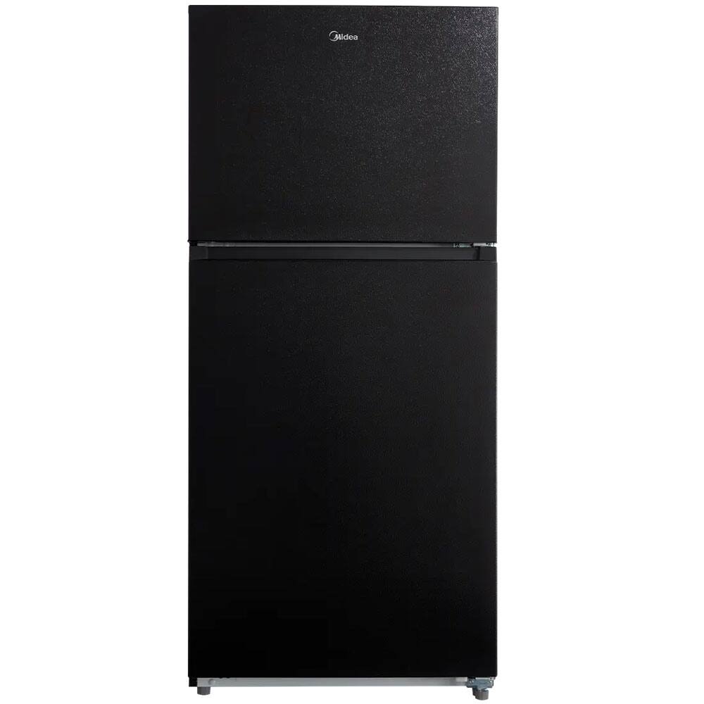 Front. Midea - 18 Cu. Ft. Garage Ready Top-Freezer Refrigerator - Black.