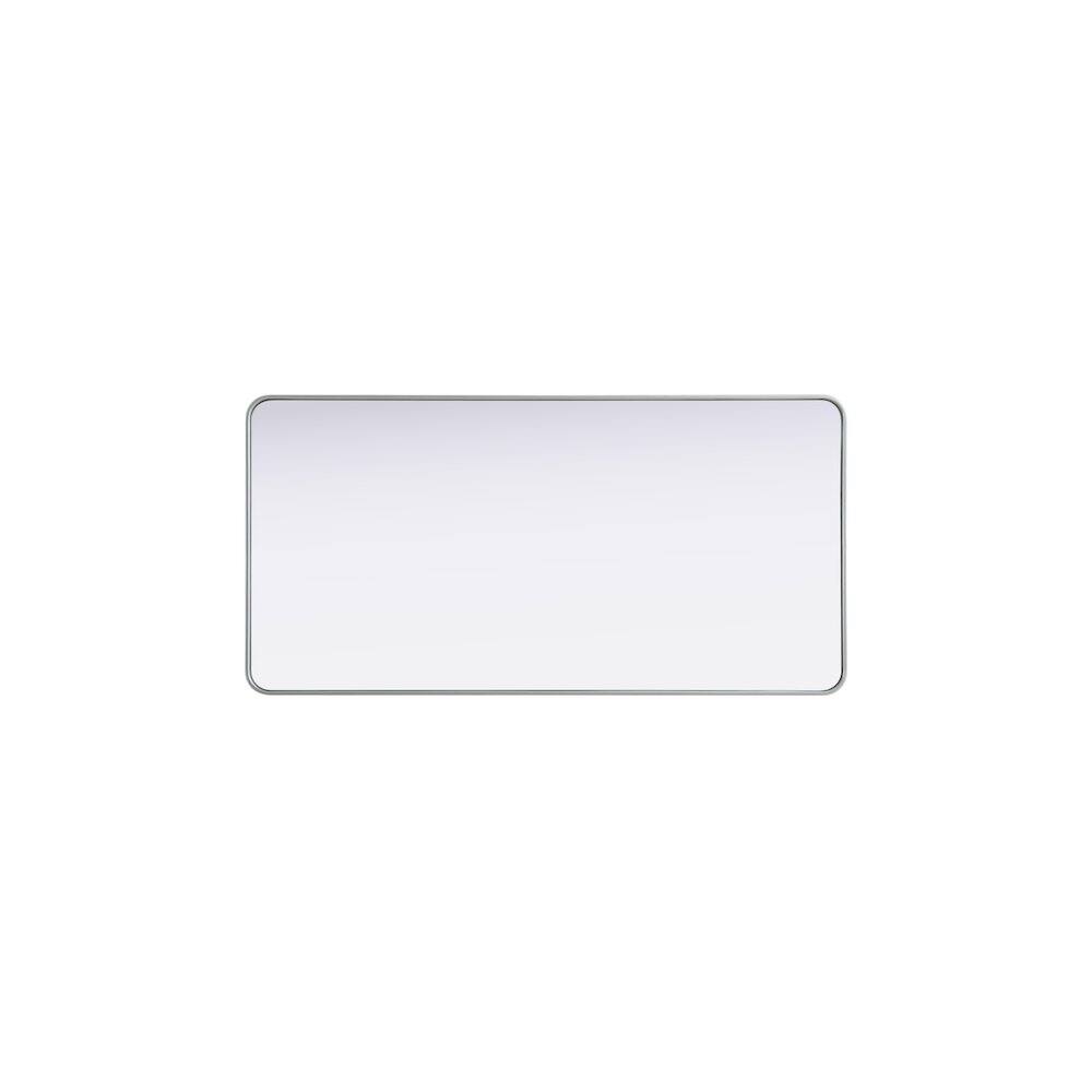 Alt View 4. Elegant Decor - Contour Metal Rectangle Mirror 30x60 in Silver - Silver.
