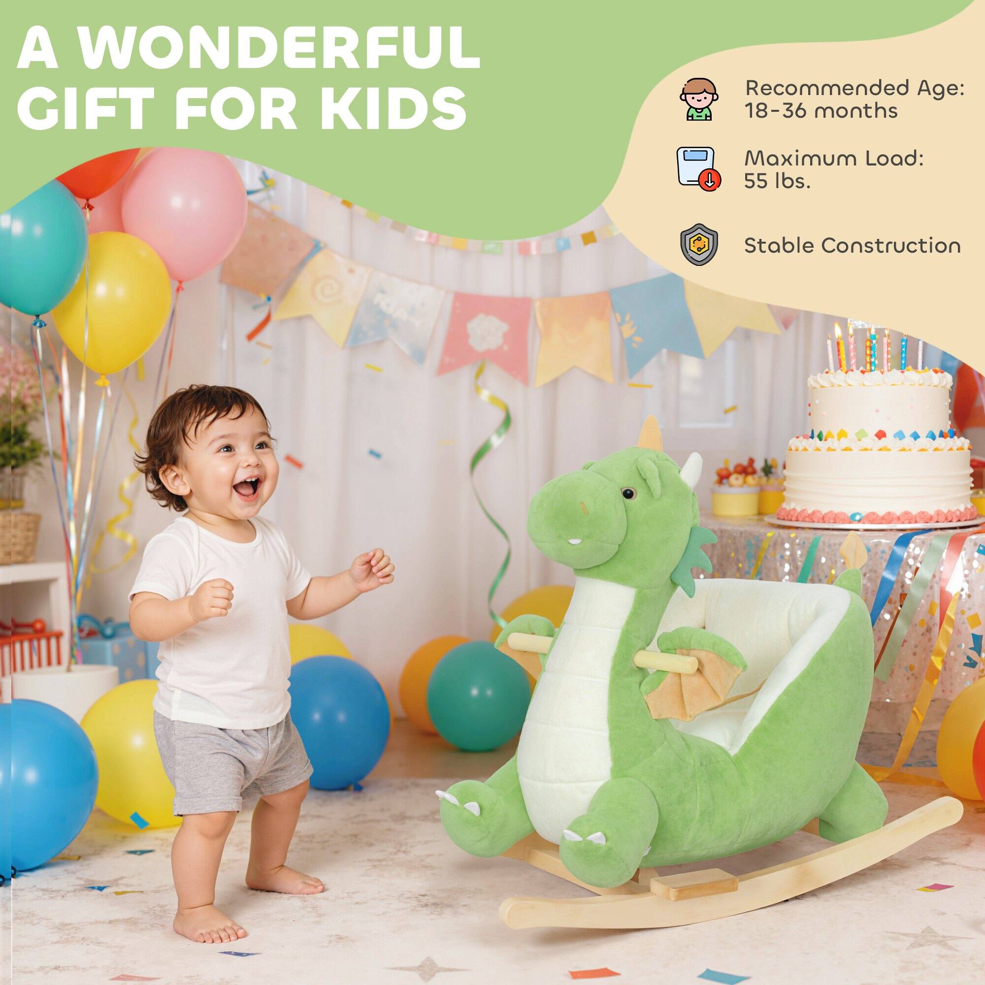 A WONDERFUL GIFT FOR KIDS

Recommended Age: 18-36 months  
Maximum Load: 55 lbs.  
Stable Construction