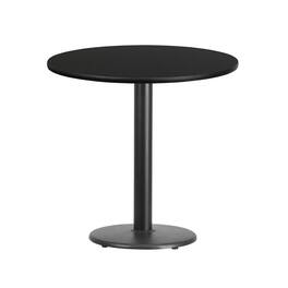 Flash Furniture - Stiles 30'' Round Laminate Table Top with 18'' Round Table Height Base - Black