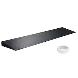 VEVOR - 1.2" Rise Cuttable Threshold Ramp for Sweeping Robot,35.4"Wide Natural Rubber Wheelchair Ramp,Non-Slip Solid Rubber Ramp - Black