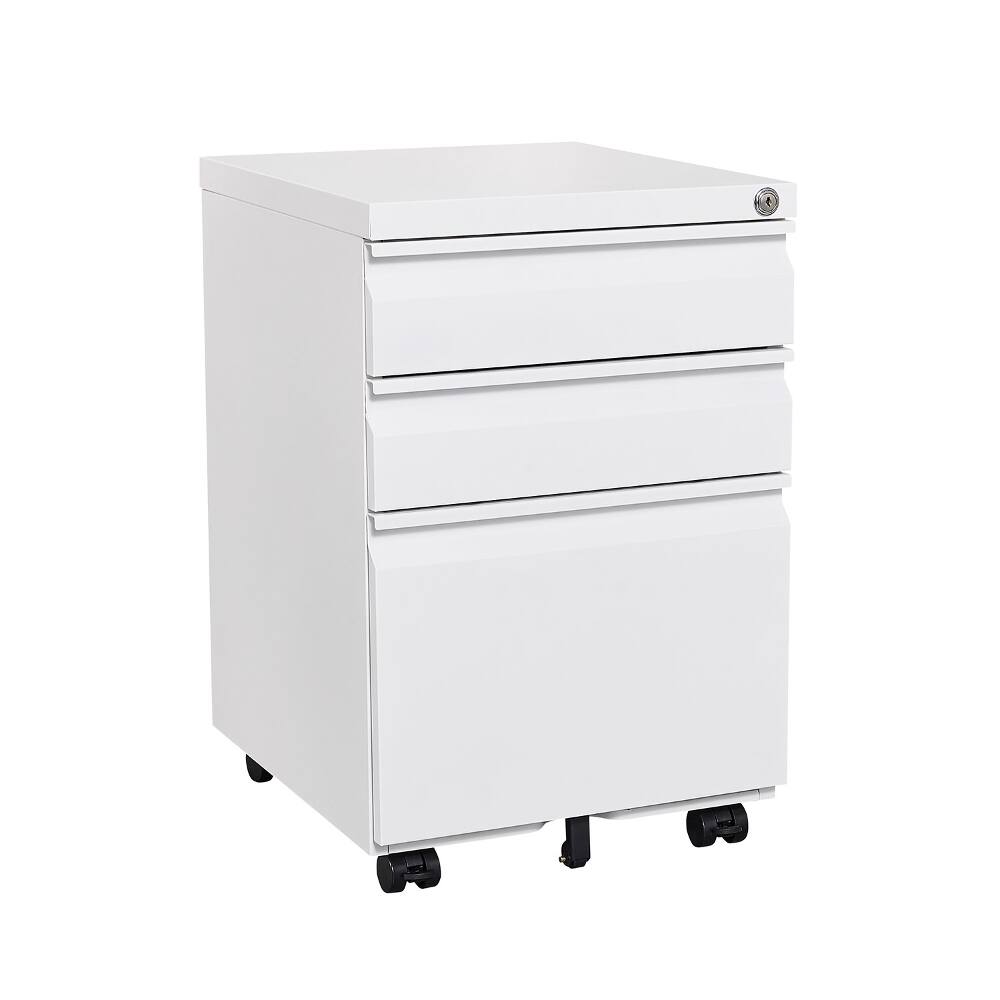 Alt View 1. Loheer - Loheer 3 Drawer Mobile File Cabinet with Lock Rolling Metal Filing Cabinet for Letter Legal A4 Home Office.