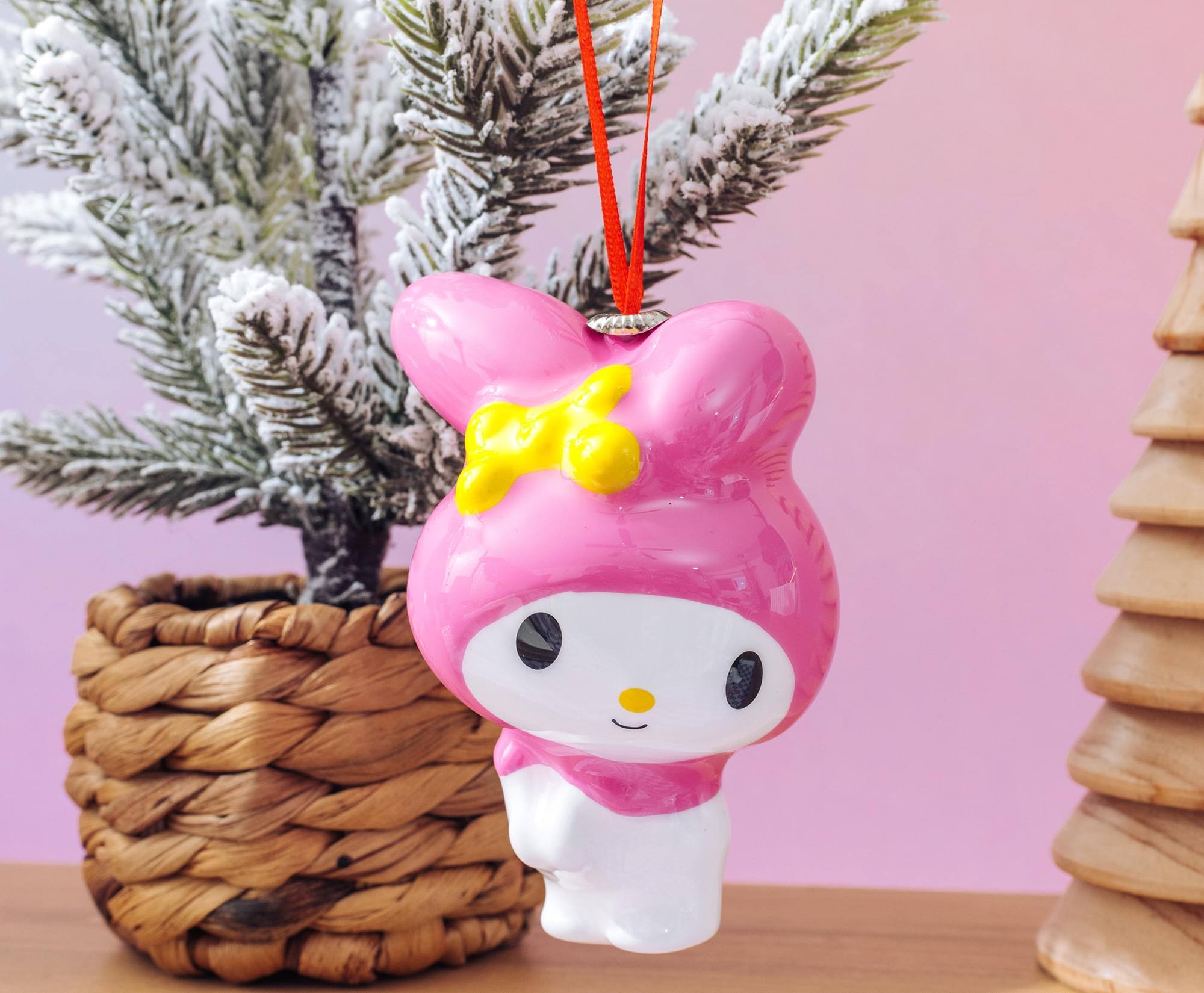Alt View 4. Surreal Entertainment - Sanrio My Melody 4-Inch Shatterproof Decoupage Ornament - Pink.