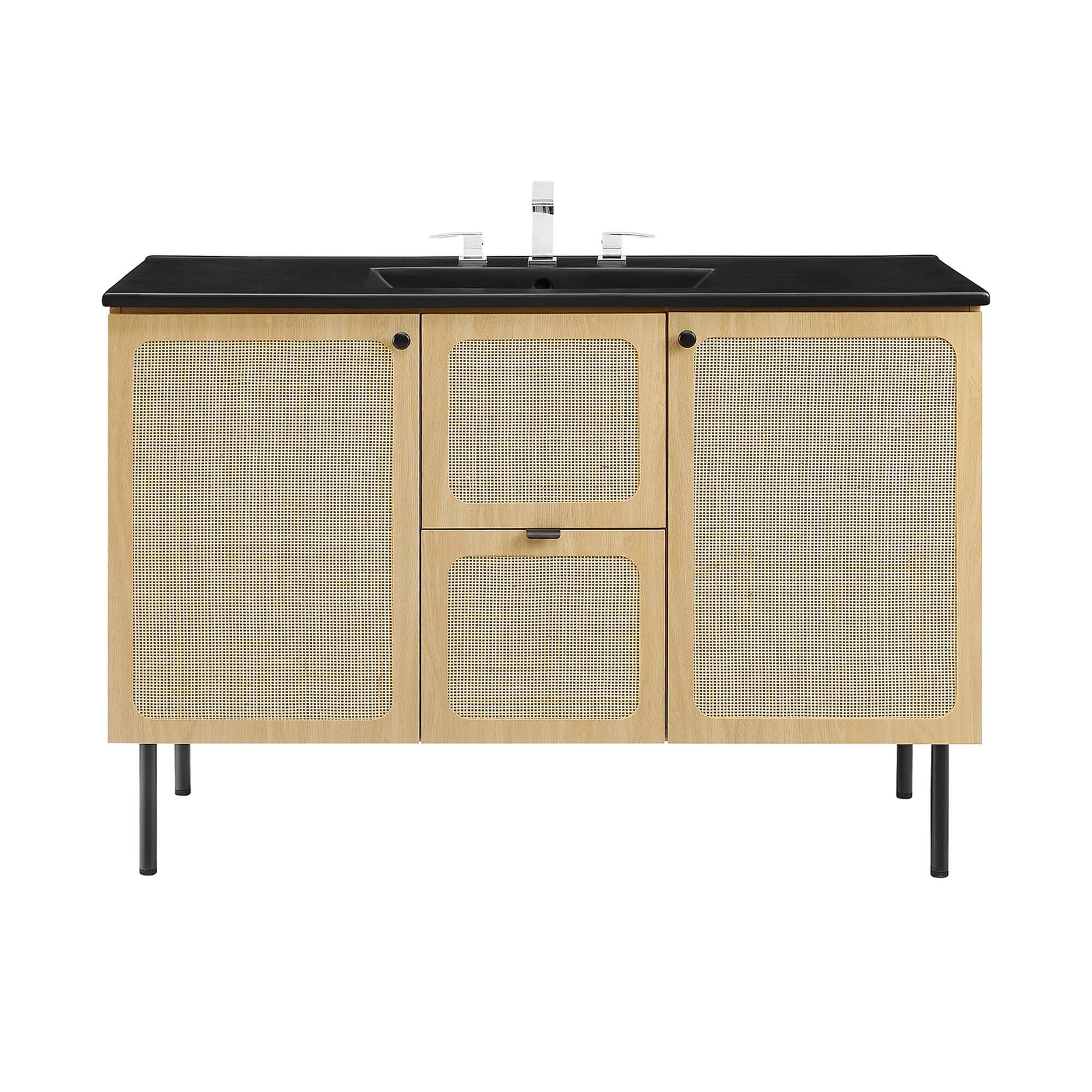 Alt View 8. Modway - Chaucer Bathroom Vanity with Black Basin Included by Modway - Oak Black.
