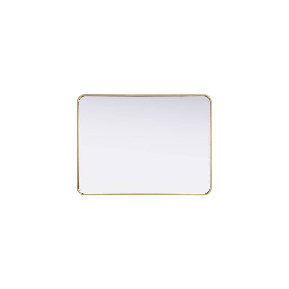 Alt View 4. Elegant Decor - Contour Metal Rectangle Mirror 30x40 in Brass - Brass.