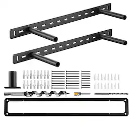 VEVOR - Floating Shelf Brackets 2 Pcs, 150 lbs/68 kg Weight Capacity, 22x6.2x1.5 inch / 558.4x157.4x38.1 mm - Black