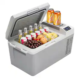 Acekool - 21QT Car Refrigerator w/ Ultra-Fast Cooling 20L Electric Cooler w/ Low Power Portable Freezer with Battery Protection - Gray