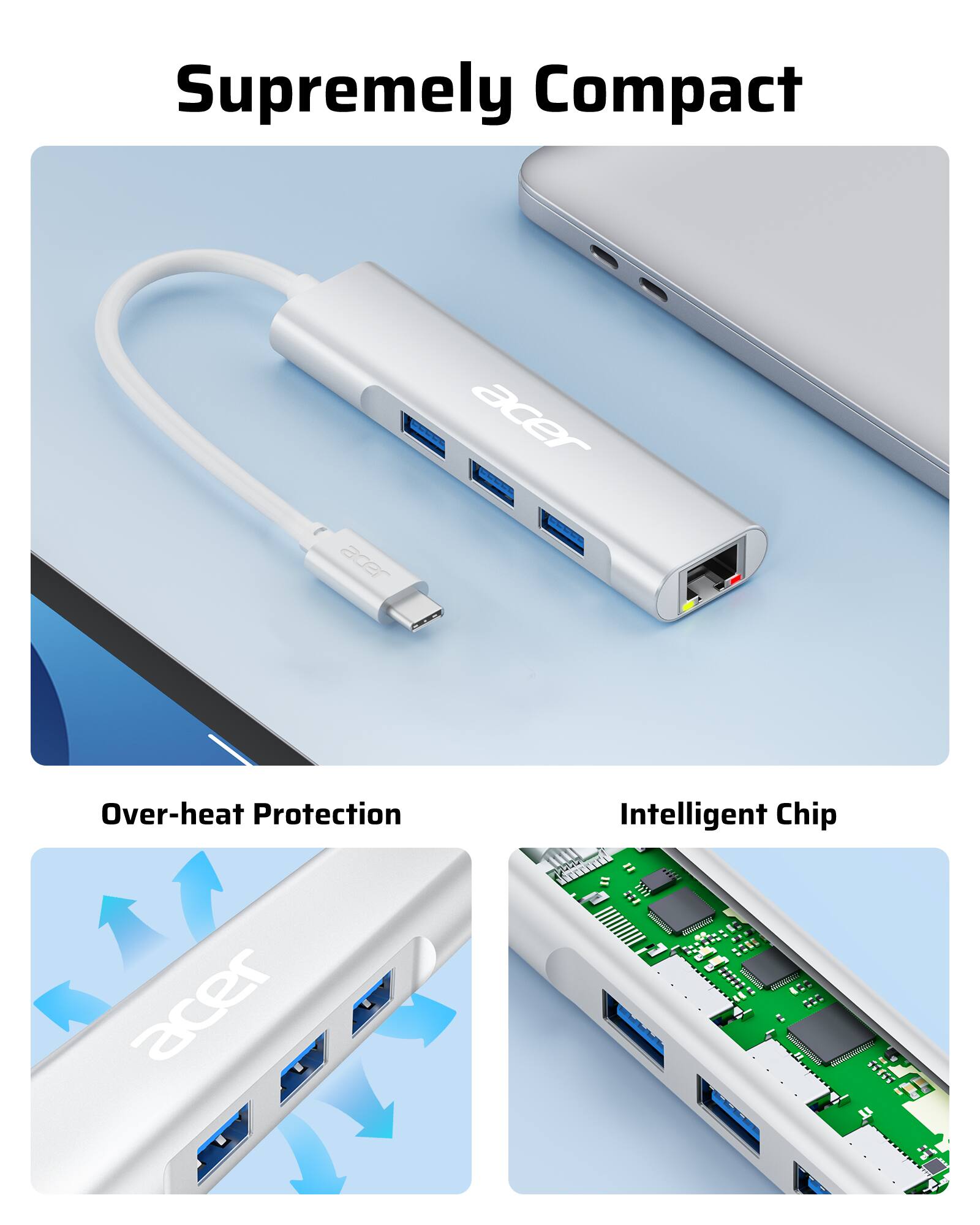 Supremely Compact  
acer  
Over-heat Protection  
Intelligent Chip