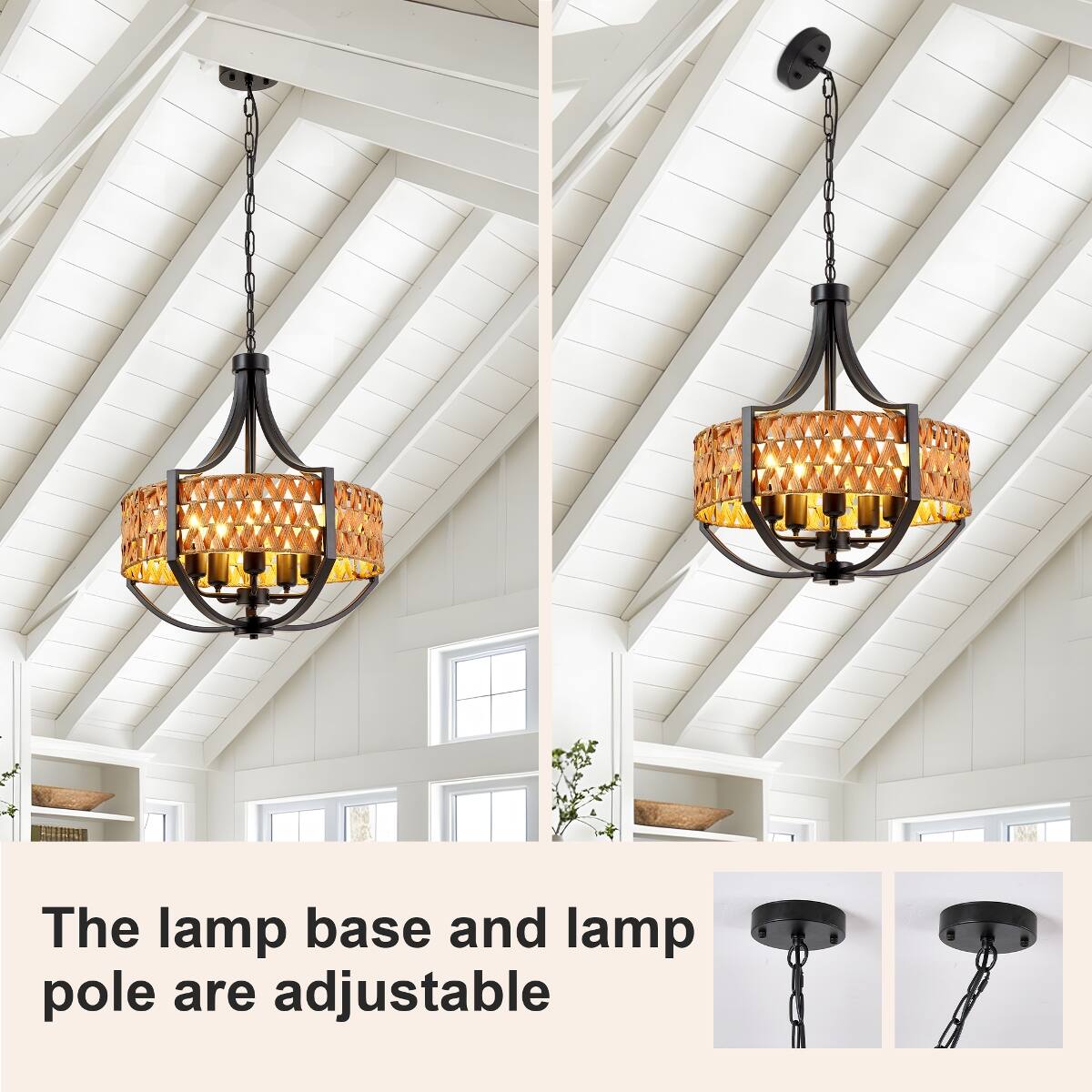 The lamp base and lamp pole are adjustable