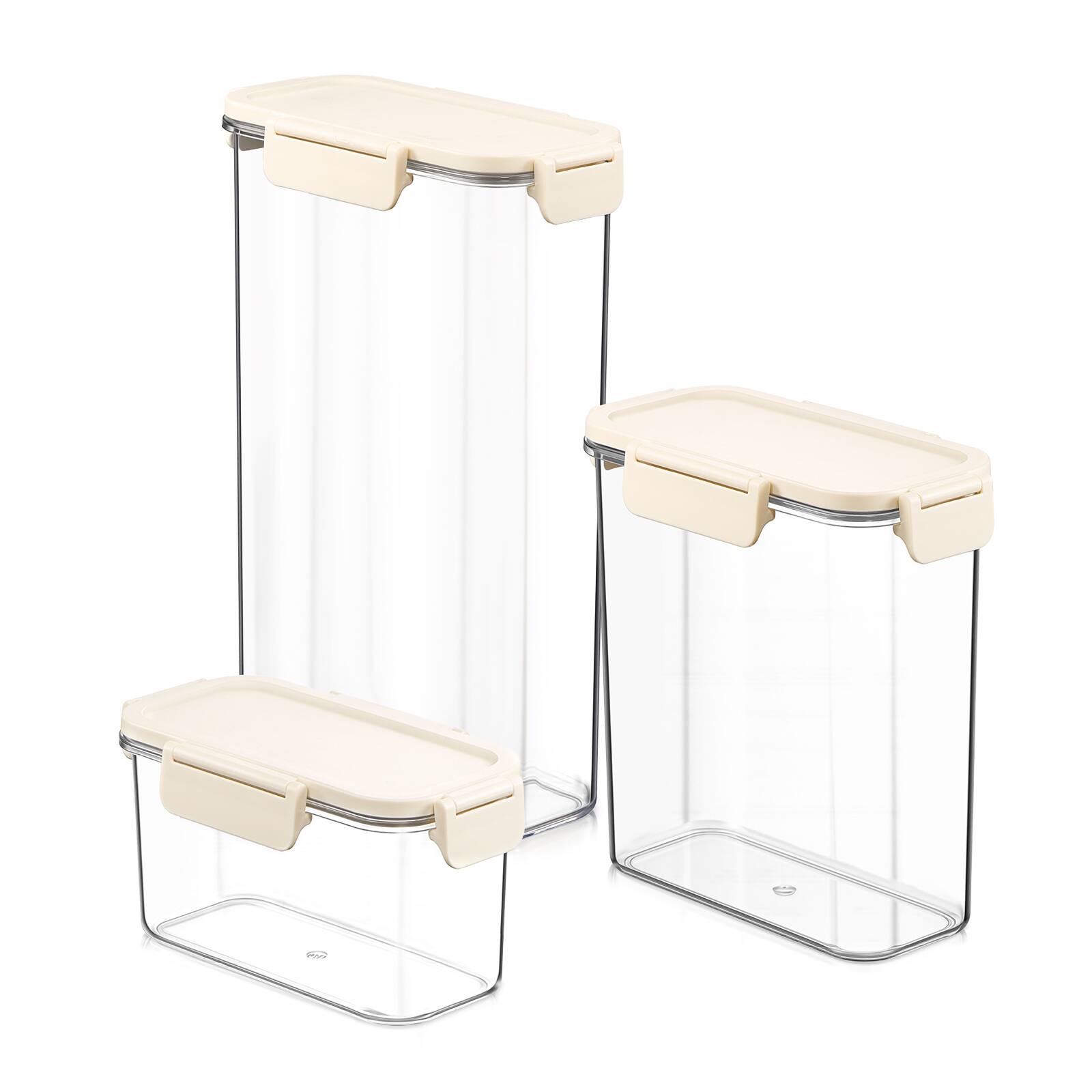 Angle. Sorbus - Sorbus 3-Pack Airtight Food Storage Container Set – Stackable Clear Pantry Canisters with Lids for Rice, Beans, Sugar - Clear.