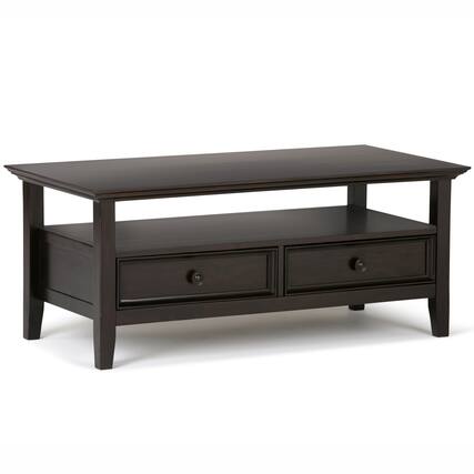 Front. Simpli Home - Amherst Coffee Table - Hickory Brown.