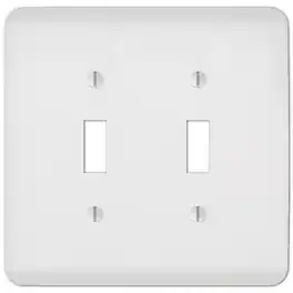 AMERELLE - Capri Paintable Textured 2 gang Stamped Steel Toggle Wall Plate 1 pk - White
