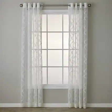 Front. SKL Home - SKL Home By Saturday Knight Ltd Miranda Window Curtain Panel - 56" x 84" White - White.