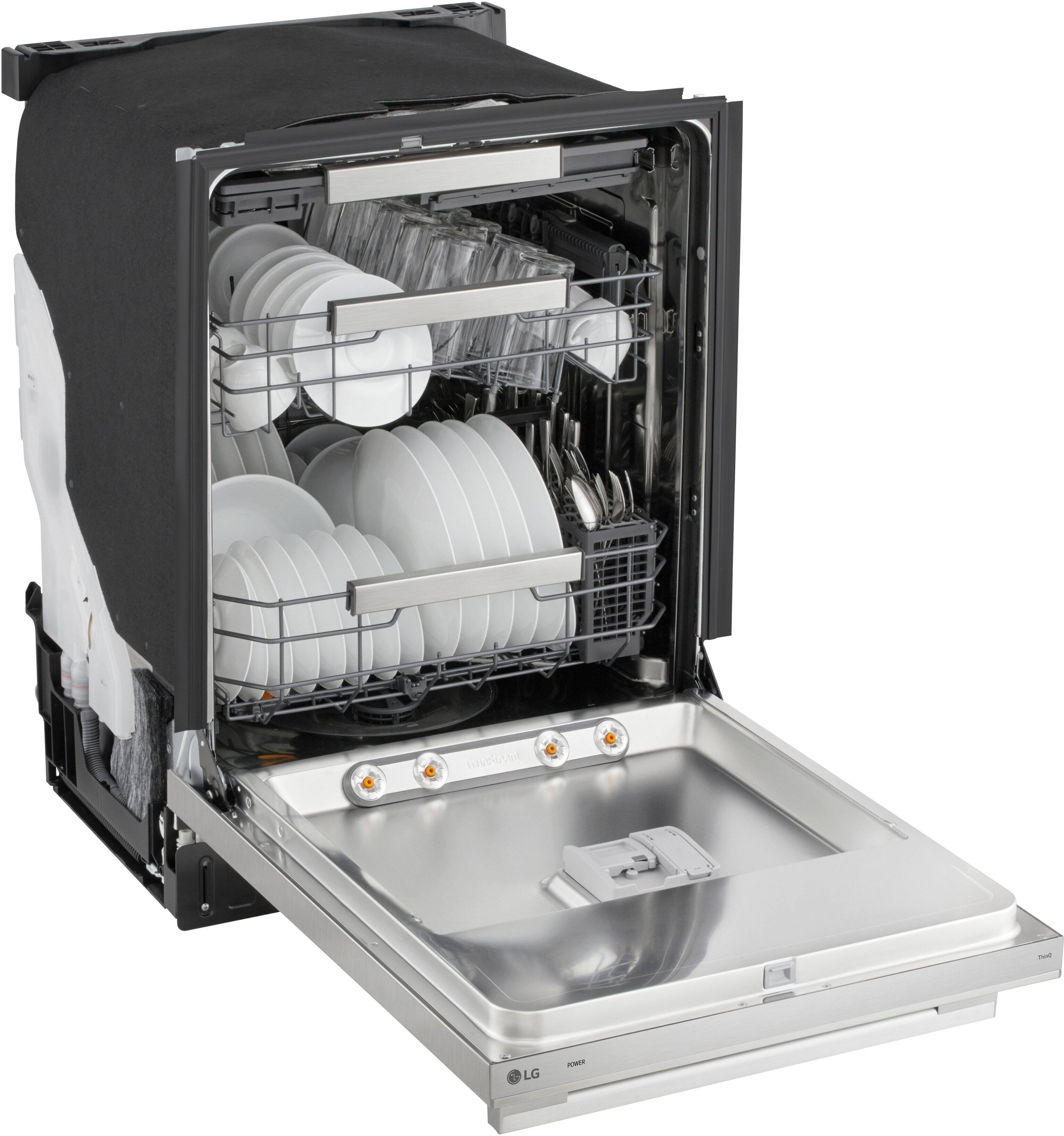 Alt View 13. LG - FlushFit 24" Top Control Smart Built-In Stainless Steel Tub Dishwasher with 3rd Rack, 1 Hour Wash & Dry Cycle and 39dBA - Printproof Stainless Steel.