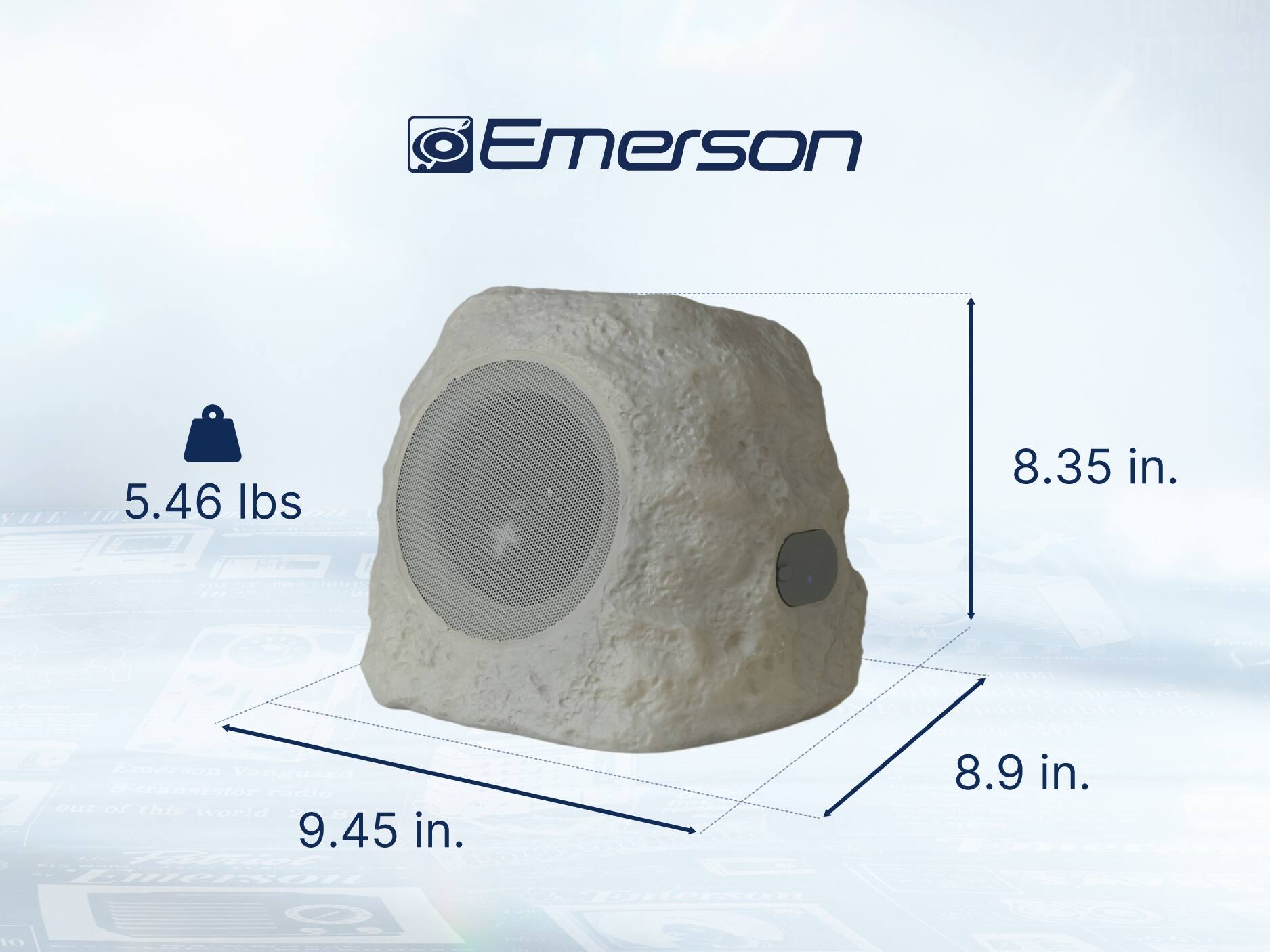 Emerson
5.46 lbs
8.35 in.
9.45 in.
8.9 in.