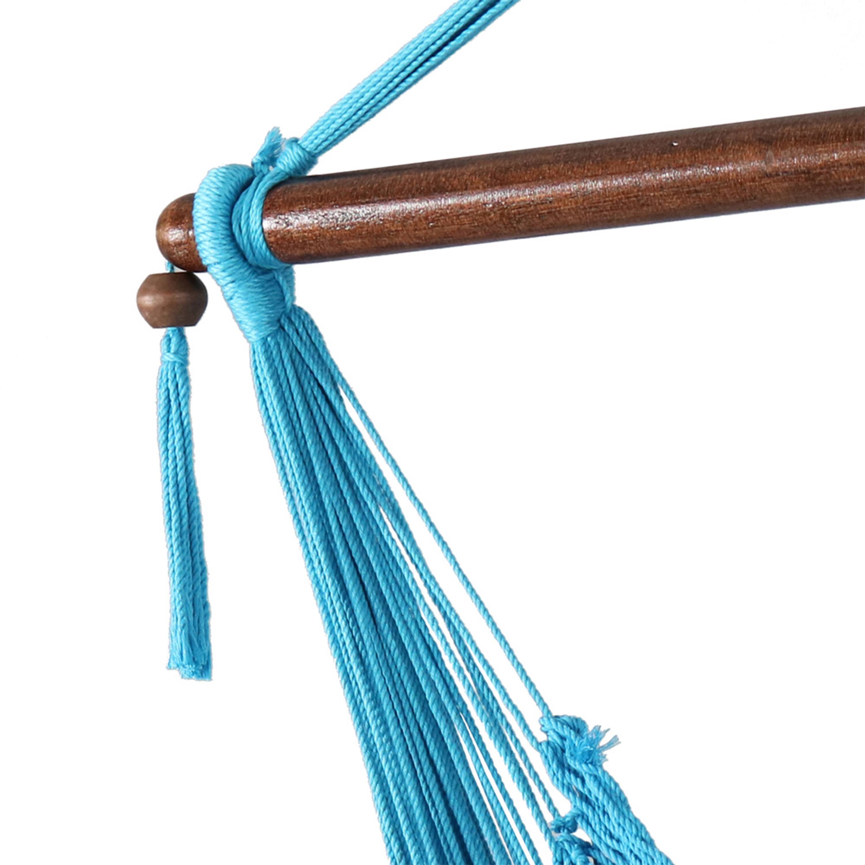 Alt View 8. Sunnydaze - Extra Large Polyester Rope Hammock Chair and Spreader Bar - Sky Blue.