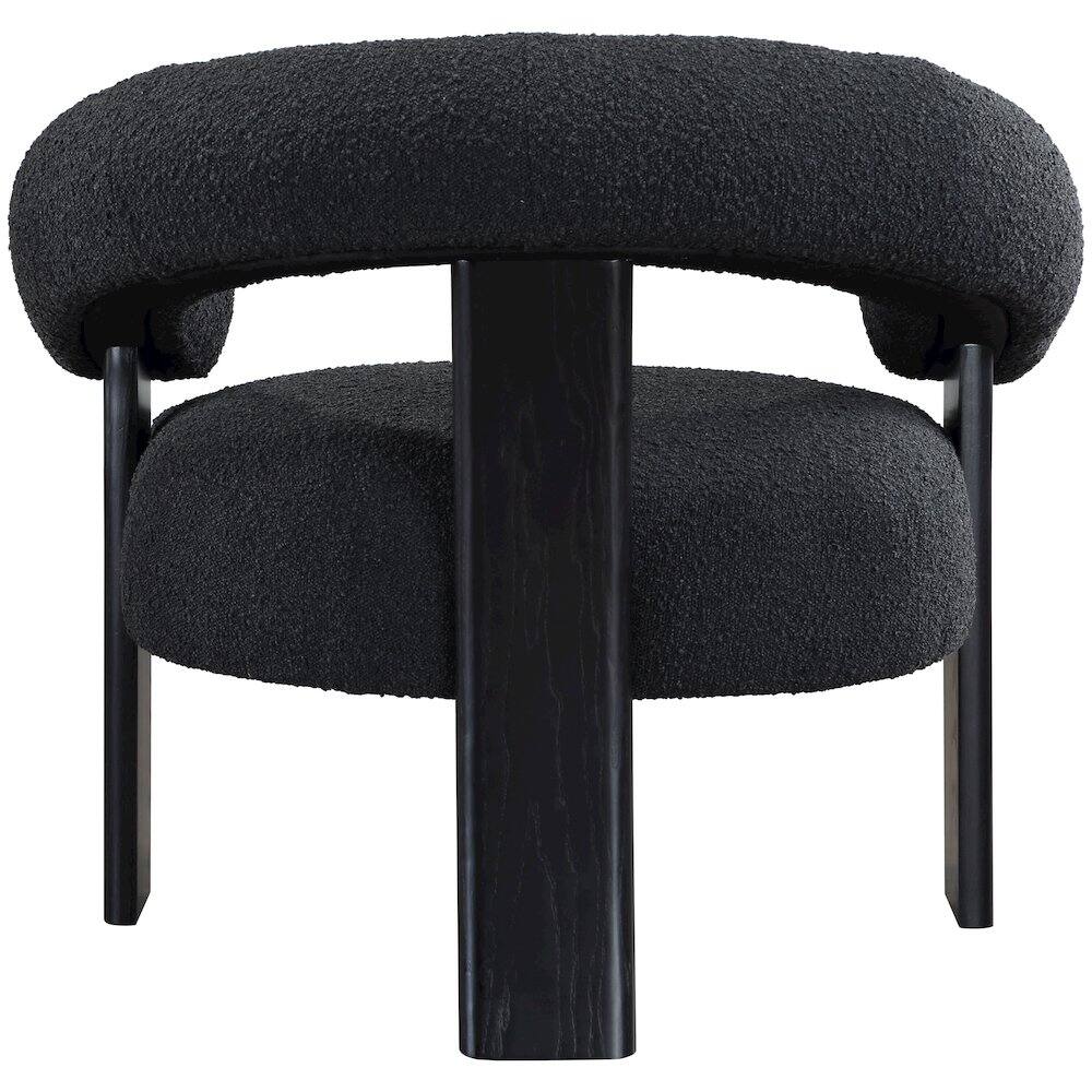 Alt View 1. Meridian Furniture - Winston Black Boucle Fabric Accent Chair - Black.