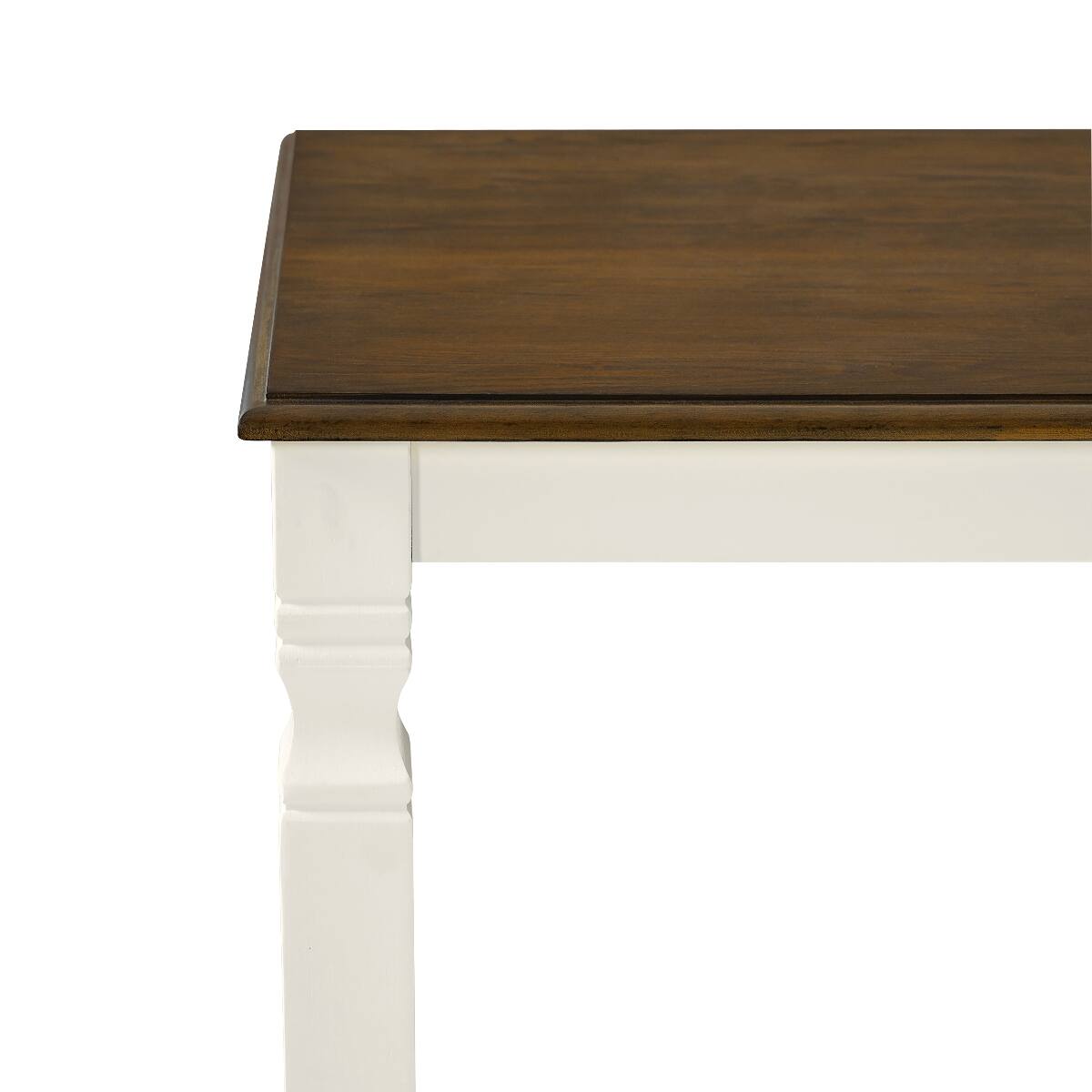 Alt View 10. Loheer - Loheer Extendable Dining Table, Oak Veneer Top, Modern Farmhouse Table for Four to Six - Brown top and beige base.