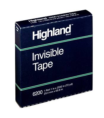 Highland Brand
Invisible Tape
6200
1 Roll 1 in x 6592 in (72 yd)
25.4 mm x 65.8 m
