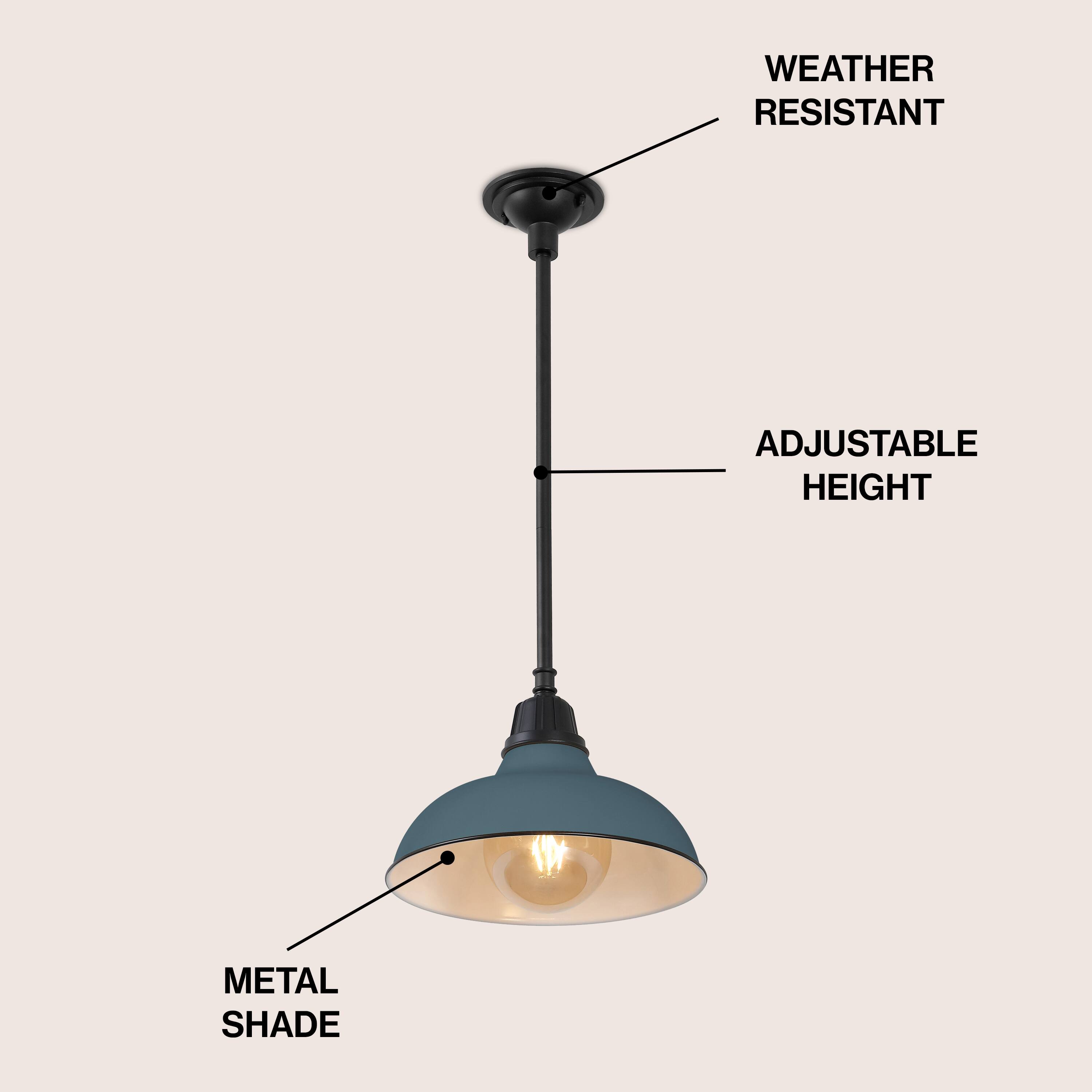 Weather Resistant Adjustable Height Metal Shade
