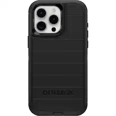Front. OtterBox - Defender Series Pro Hard Shell for Apple iPhone 15 Pro Max - Black.