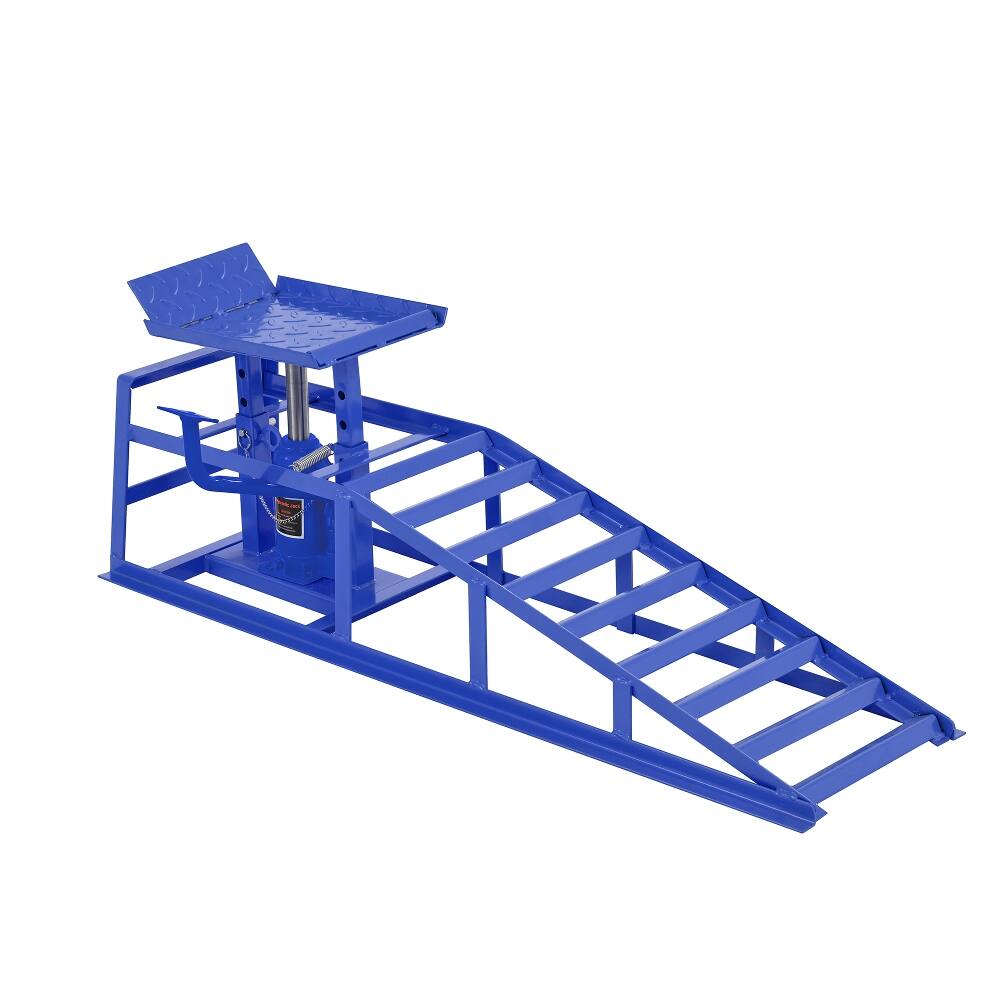 Alt View 6. Ropilly - 5 Ton Hydraulic Car Ramps 10000 Lbs Auto Lift Truck Service Ramps Pedal Adjustable Height Garage Repair Frame 2 Pack.