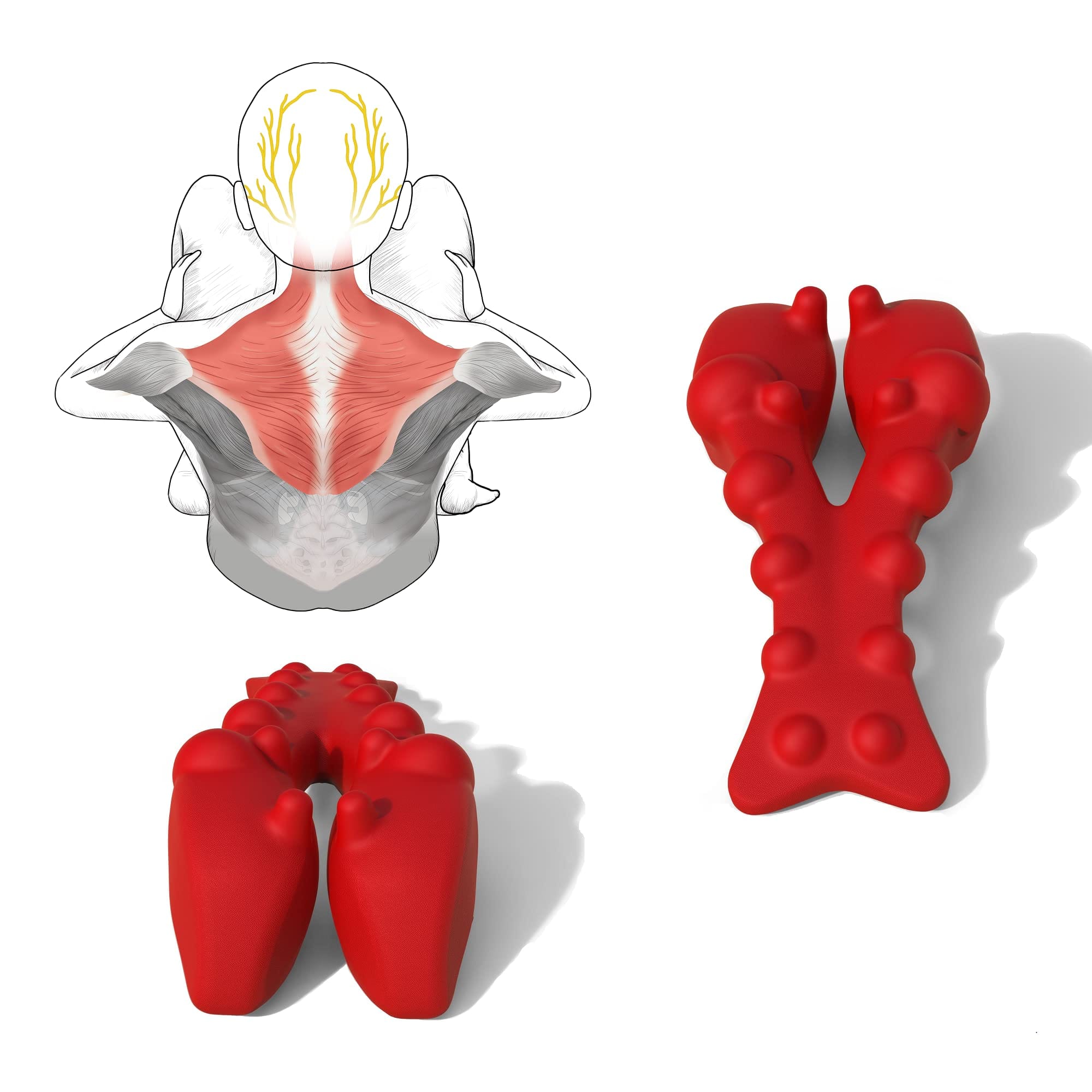 Live At Space - Silicone Trigger Point Massager for Trapezius, Neck & Shoulder Pain, Headache Relief - 642146677274