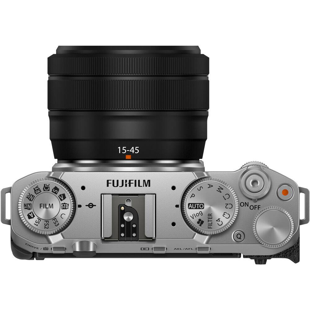 15-45  
FUJIFILM  
FILM STD A FS1 FS2 FS3 DRIVE D  
AUTO Vlog FILTER CA Q  
AEL/AFL  
ON OFF  
C1 AUTO C2  
C3