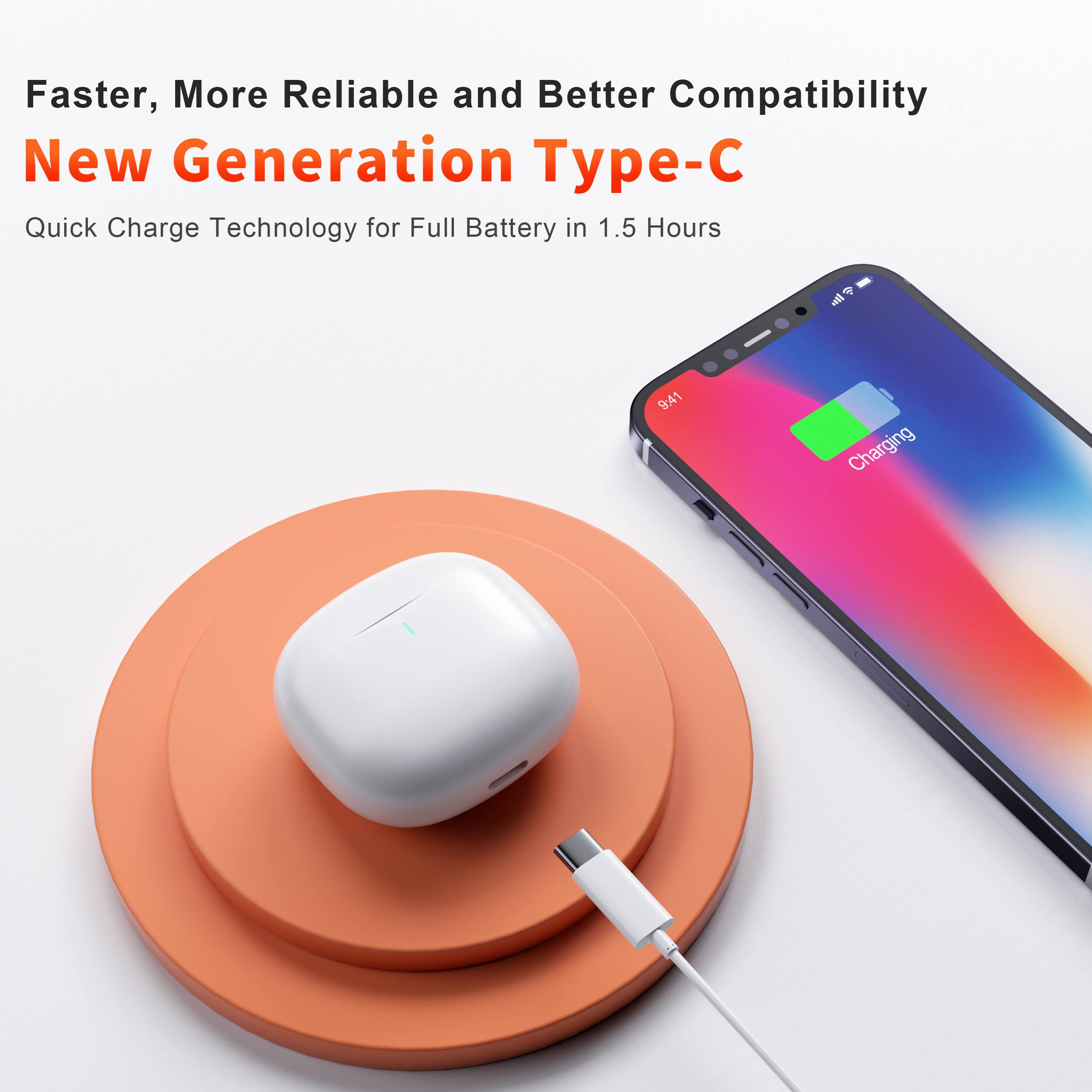 Faster, More Reliable and Better Compatibility  
New Generation Type-C  
Quick Charge Technology for Full Battery in 1.5 Hours