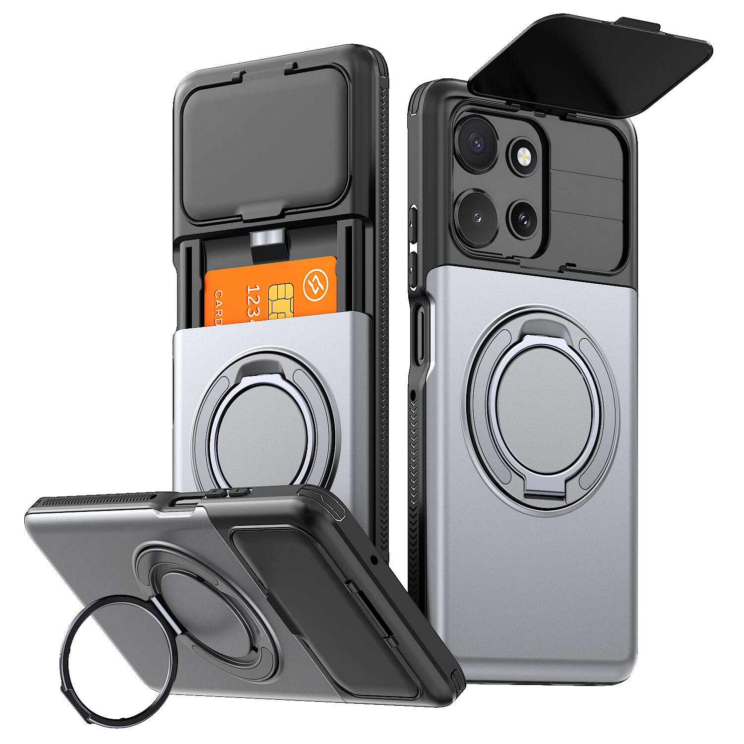 Dteck for Motorola G Power 5G 2026/2025 Rugged Case with Card Holder ...