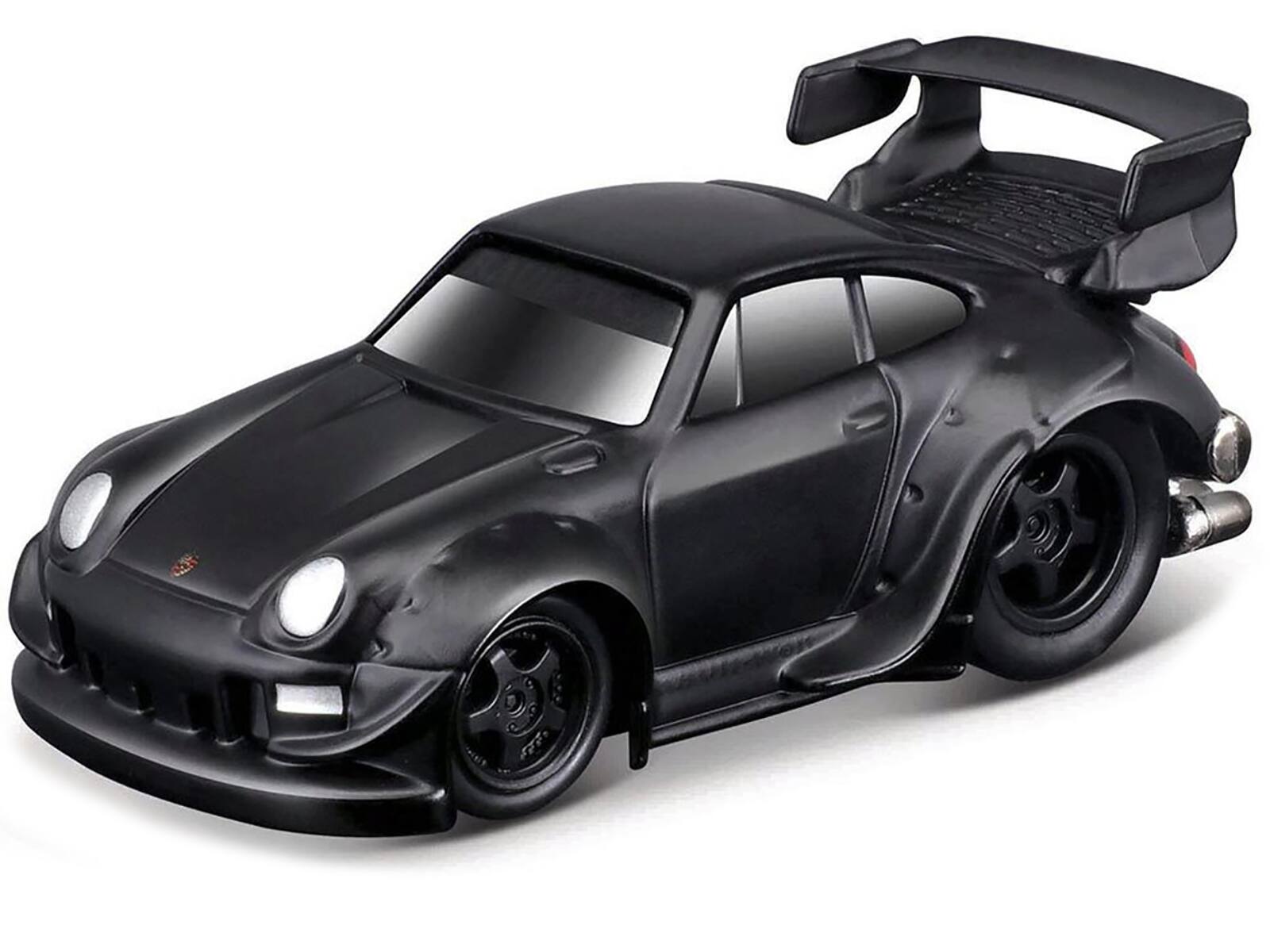 Angle. Muscle Machines - RWB 993 911 Matt Black 1/64 Diecast Model Car by Muscle Machines - Matt Black.