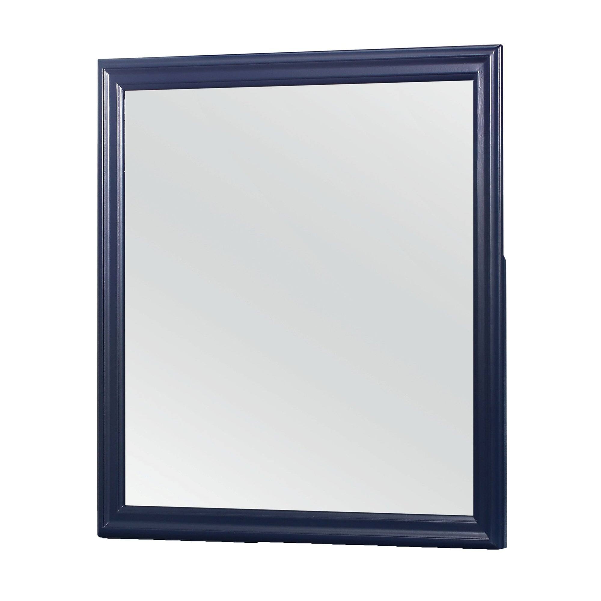 Alt View 2. BreeBe - Charlston Blue Mirror with Tempered Glass and Solid Wood Frame, 38.19 Inches - Blue.