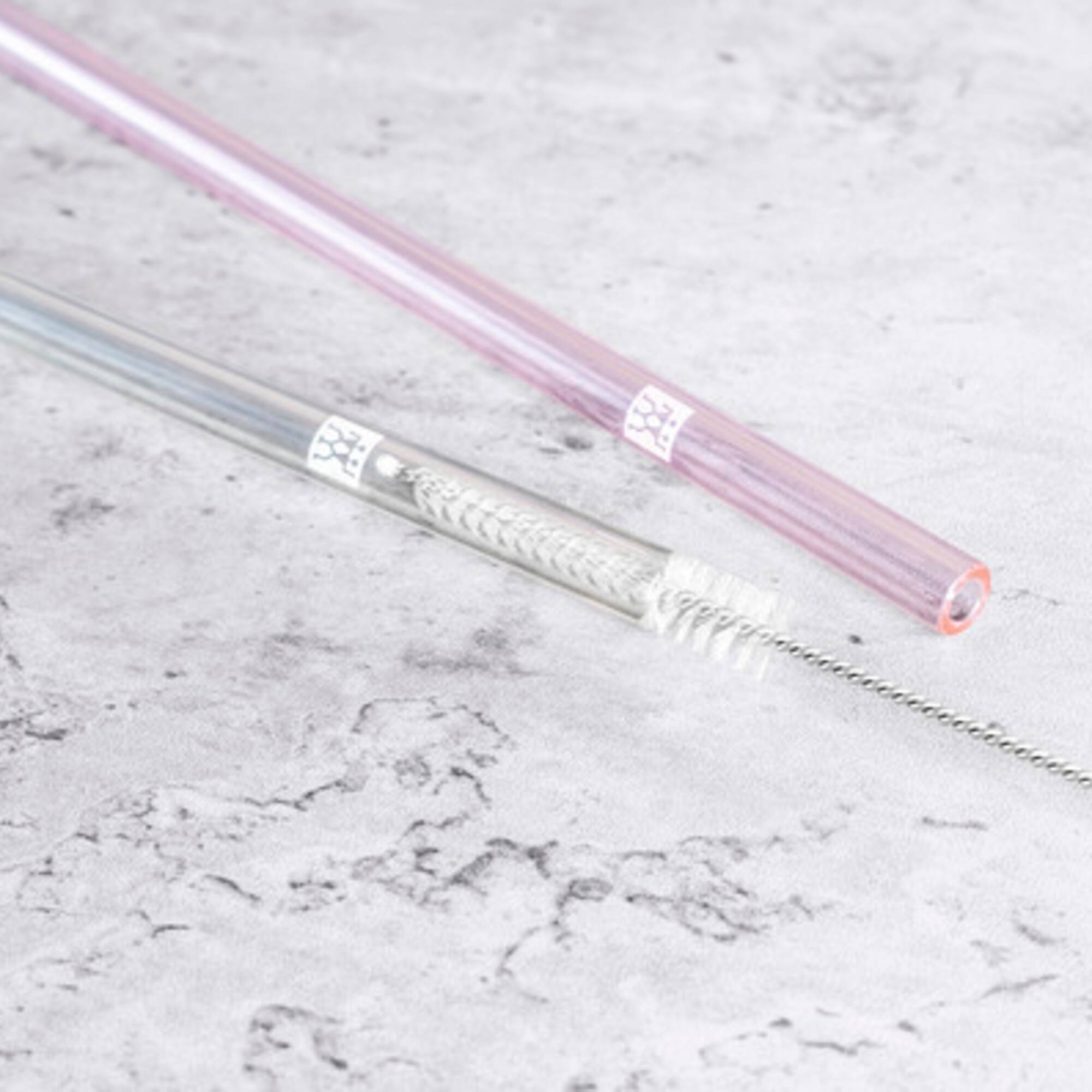 Alt View 7. ZWILLING - ZWILLING Sorrento 5-pc Bent Glass Straw Set - Clear - Clear.