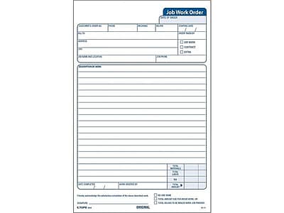 Job Work Order

[Header Section]
- Date
- Job No.
- Customer
- Address
- Phone
- Salesman
- Salesman's Initials
- Date of Order
- Date of Delivery
- Terms
- Special Instructions

[Description of Work Section]
- Description of Work
- Quantity
- Unit
- Price
- Total

[Additional Information Section]
- Additional Information

[Bottom Section]
- Original
- Copy for customer's records
- Copy for customer's records

[Footer Section]
- (Text is too small to read clearly)

Note: The text in the footer section is not legible enough to be accurately transcribed.