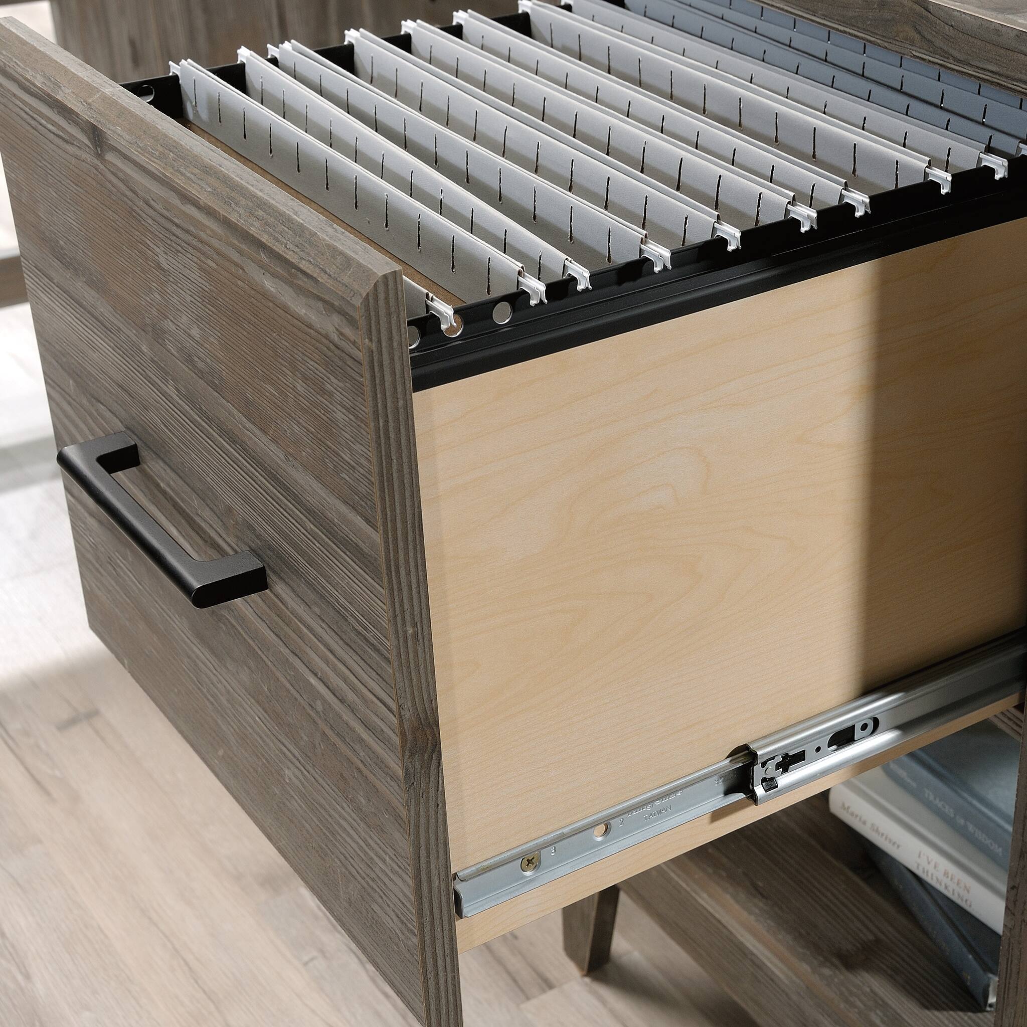 Alt View 11. Sauder - Summit Station L-Desk Pebble Pine - Pebble Pine.