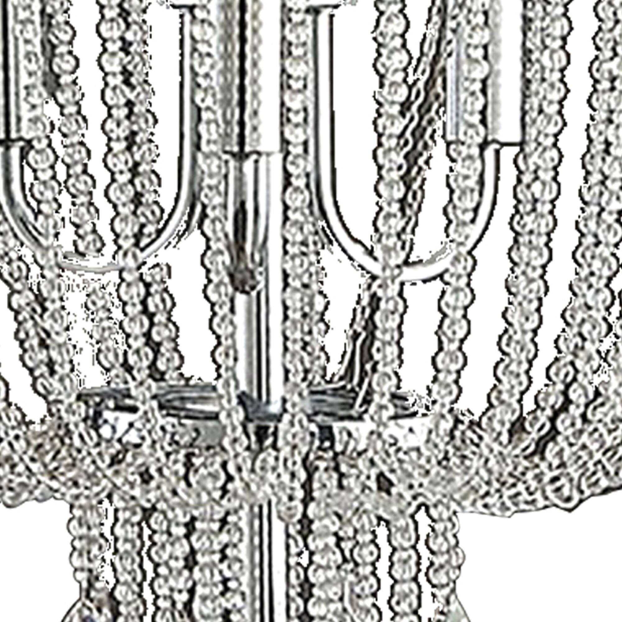 Left. Manhattan Lane - Cara 27 Inch Table Lamp, Hanging Drop Design, Crystal and Metal, Chrome - Chrome.