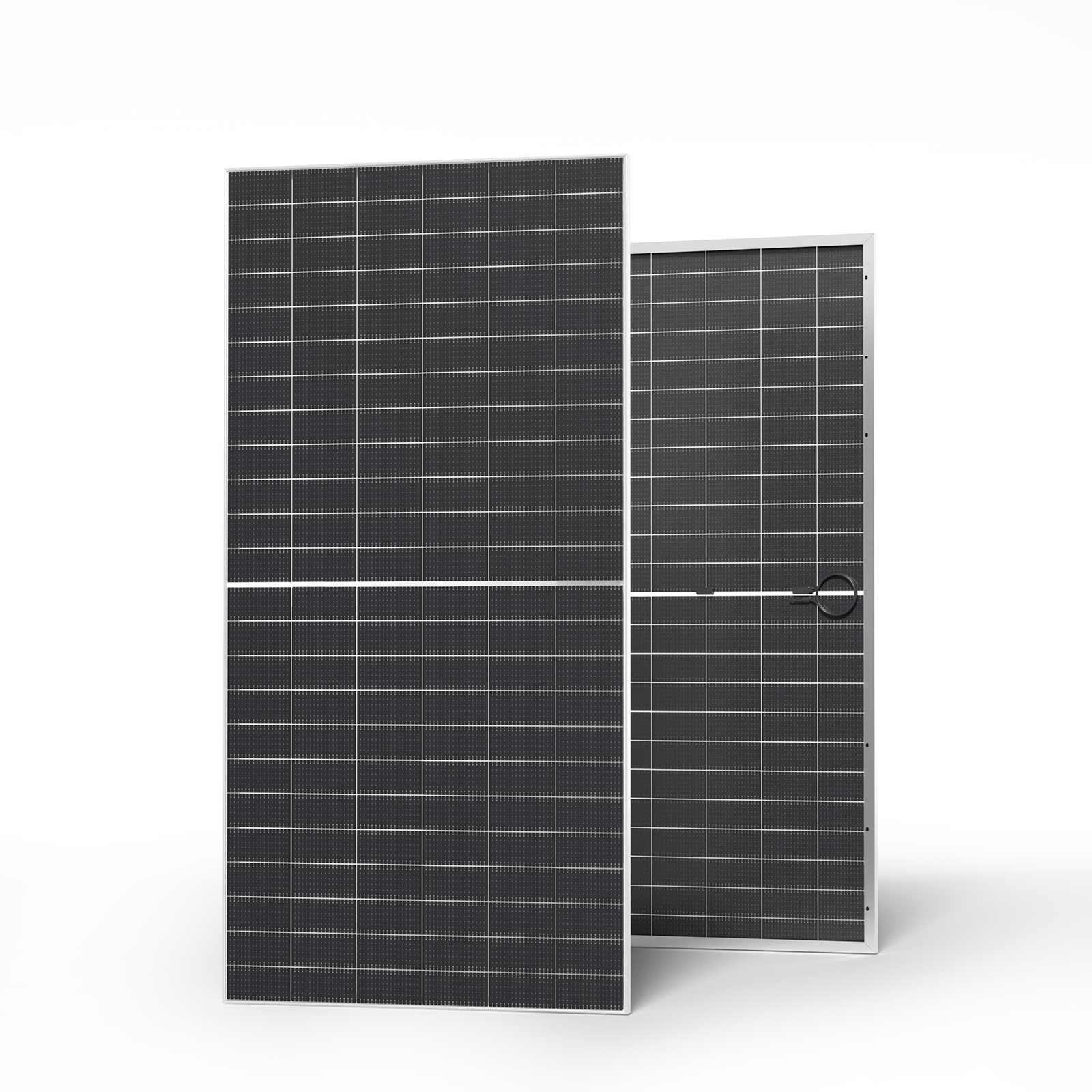 Front. Renogy - 2pcs 590-Watt Bifacial 12V 16BB N-Type Monocrystalline Solar Panel 1180W Back-up Power for Off-Grid RV, High Efficiency - Black.