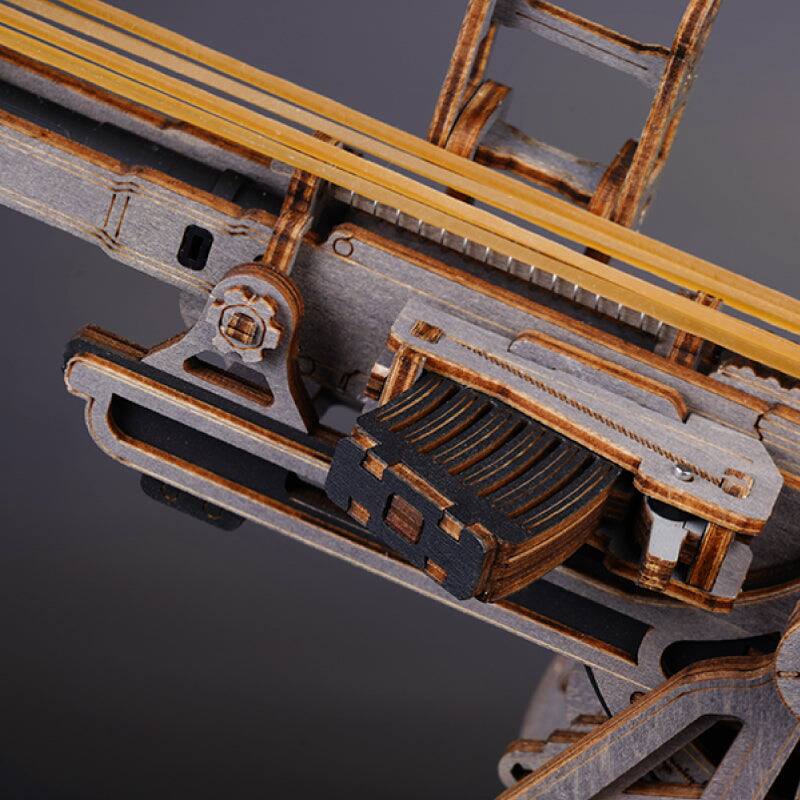 Alt View 6. ROKR - ROKR Anti-Aircraft 3D Wood Puzzle Mechanical Rubber Band Shooting Model Kit, DIY Building Set, Desktop Decor LQM01.