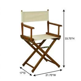 FurniFact - Beige Director's Chair - Honey Oak Frame/Natural/Wheat Canvas
