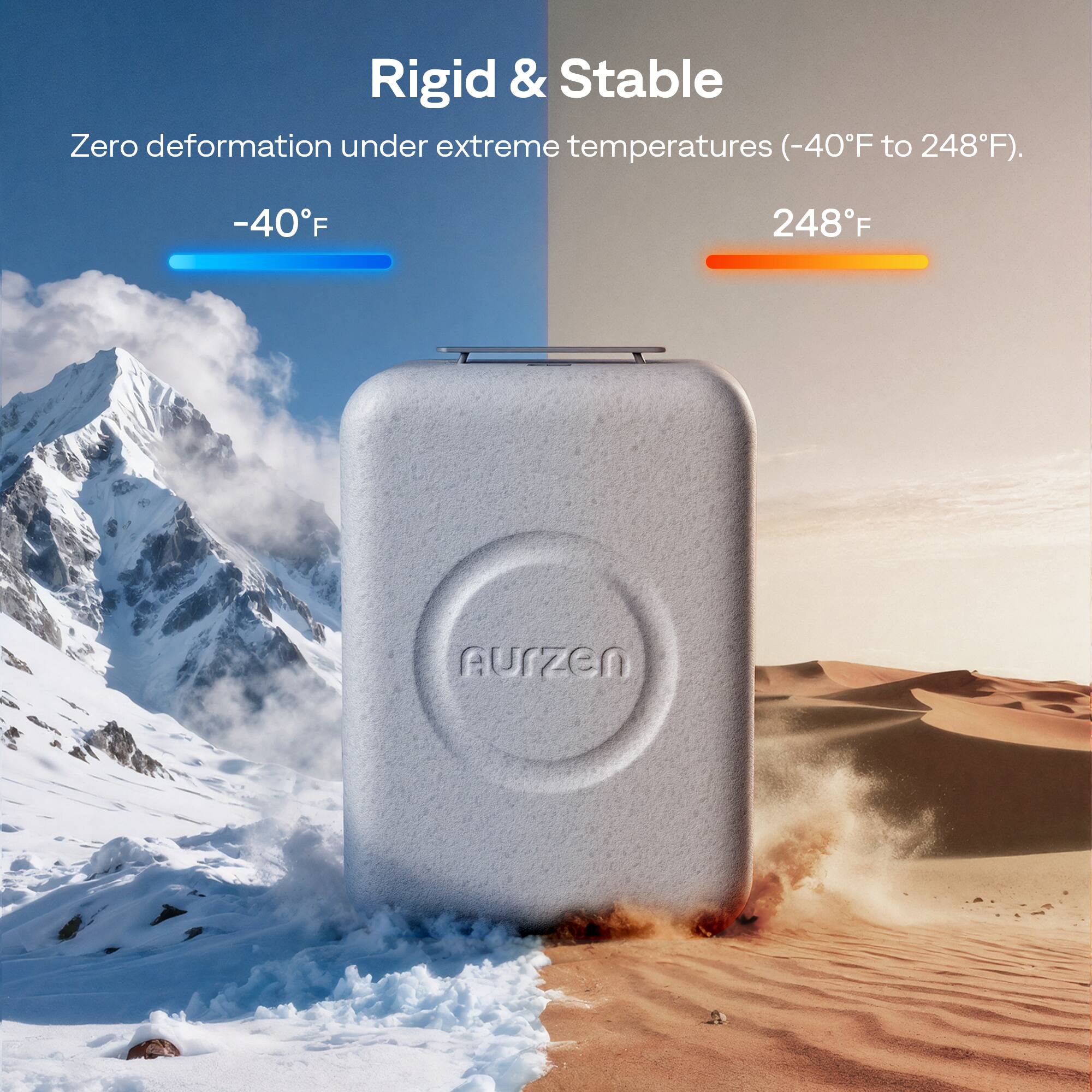 Rigid & Stable

Zero deformation under extreme temperatures (-40°F to 248°F).

-40°F

248°F