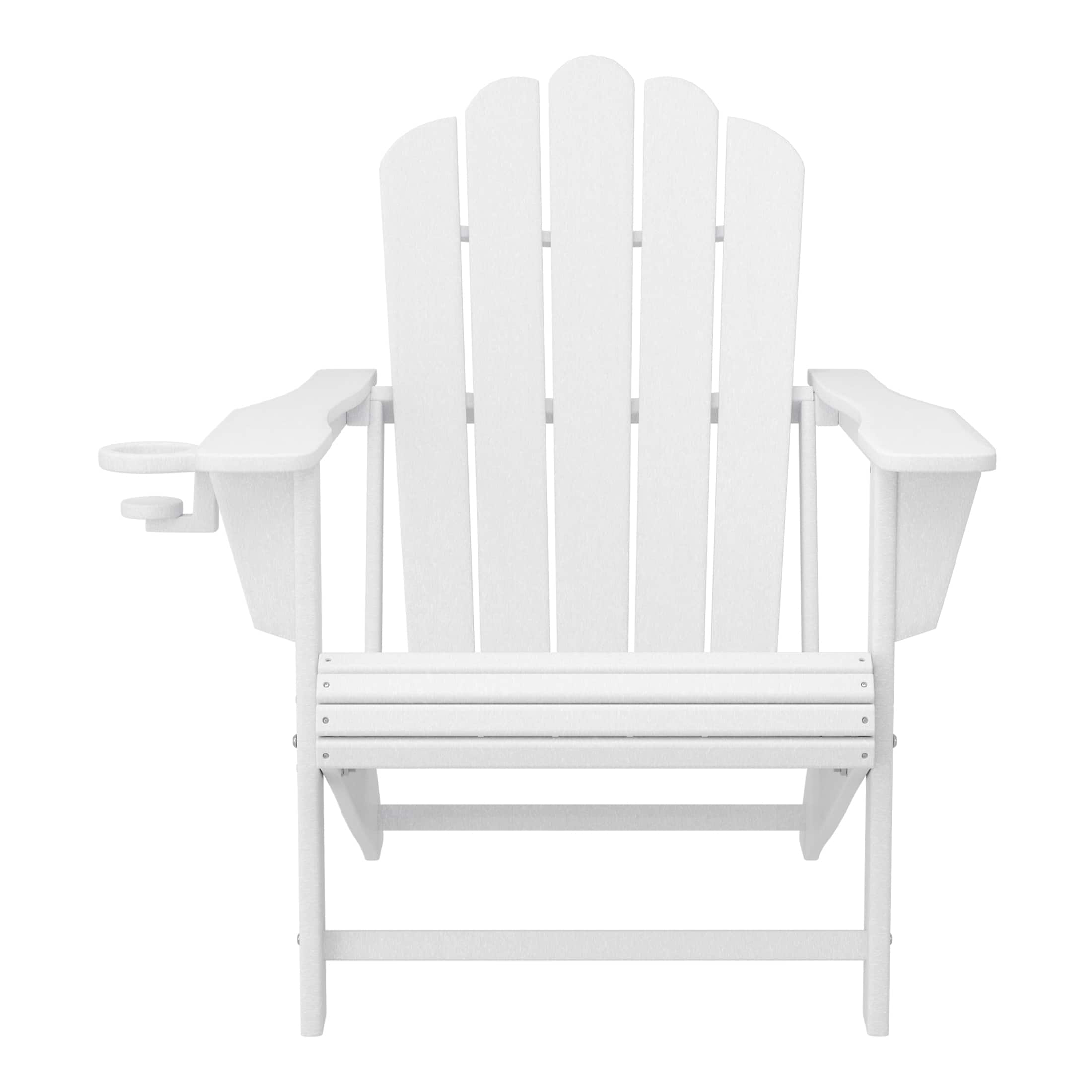 WestinTrends - Highland Outdoor Patio HDPE Adirondack Chair With Cup Holder - White price history on PriceWatchPro