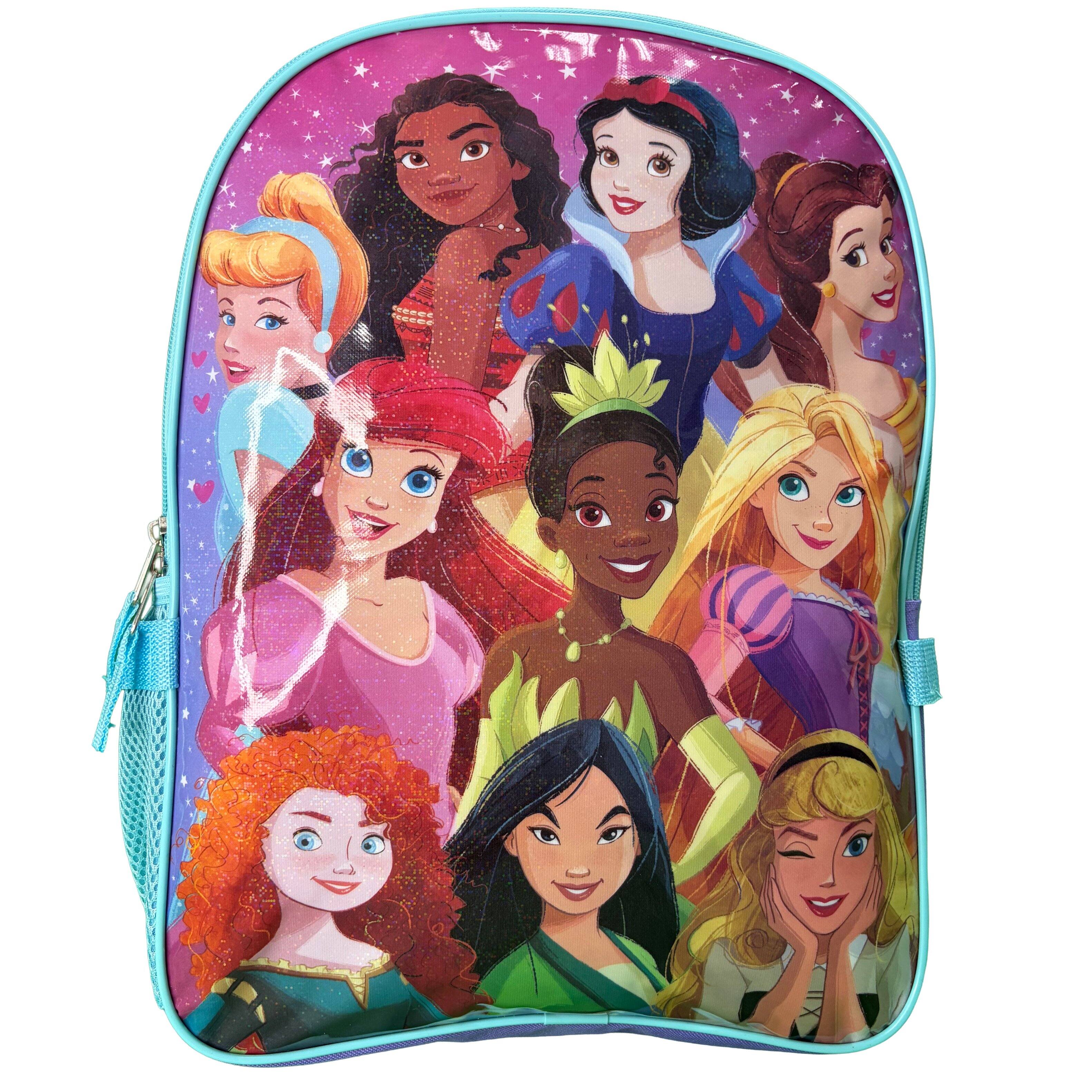 Alt View 4. Disney - Disney Princesses 16" Pink Shoulder Backpack for School with Rectangular Lunch Bag, For Girls - Assorted Pre-Pack.